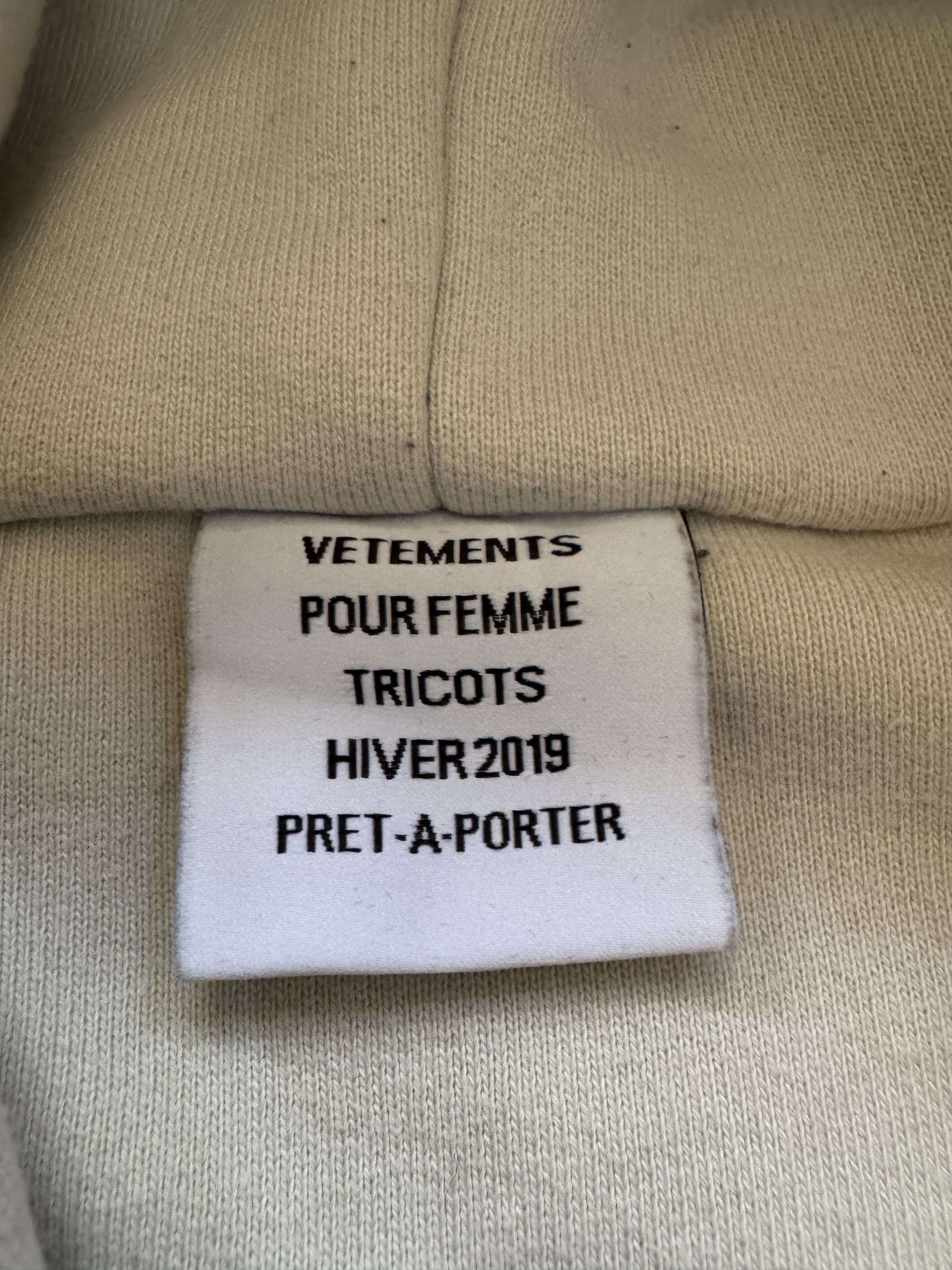 Vetements Vetements Inside Out Hoodie Cream White Size US M / EU 48-50 / 2 - 8 Thumbnail
