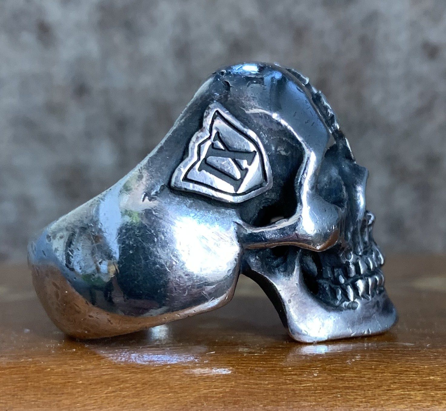 Number (N)ine SS05 "Nightcrawler" Bejeweled Silver Skull Ring Size ONE SIZE - 4 Thumbnail