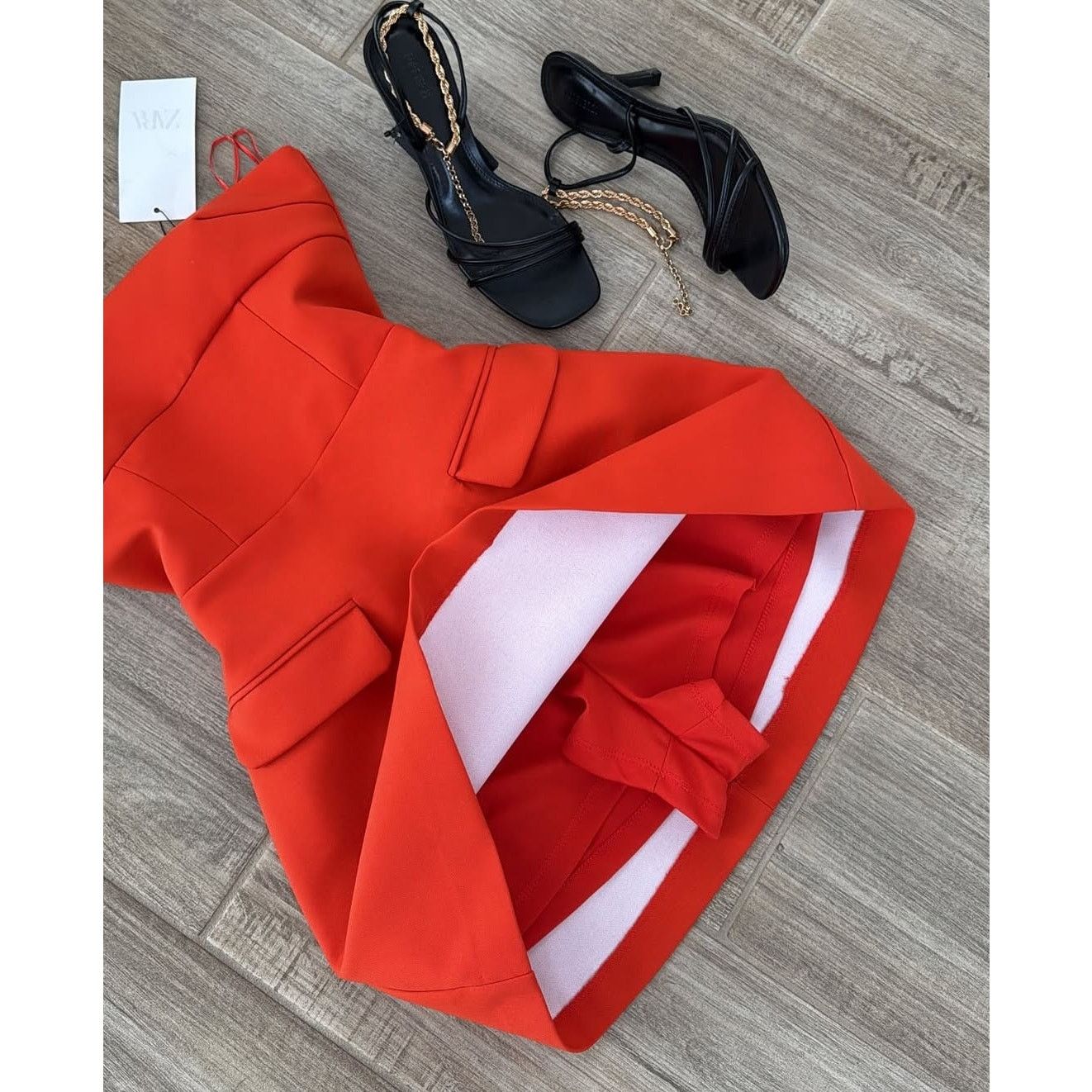 striped fitted dress MARGOT FITTED PLEATED STRAP DRESS