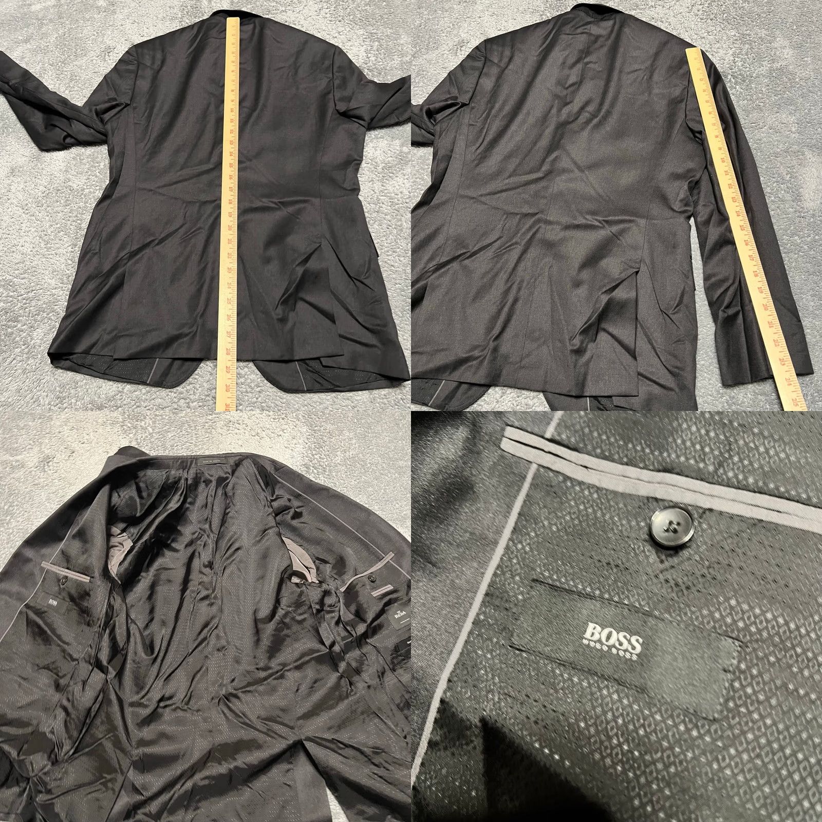 Hugo Boss HUGO BOSS Coat Mens 40 Black Blazer 40S Reda Super Wool Two Button Sport Size 40R - 8 Thumbnail