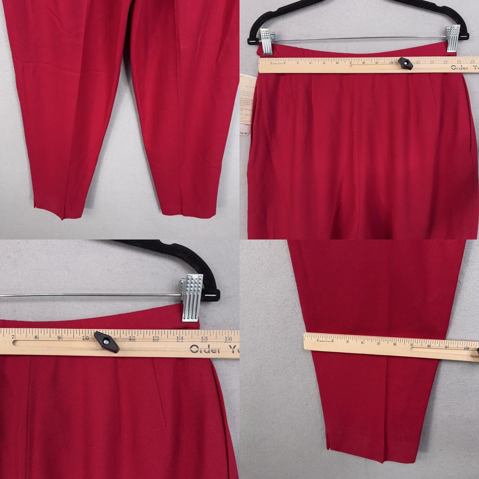 Pendleton VINTAGE Pendleton Pants Womens 12 Red Wool Pleated Tapered High Waist Dressy Size 34" / US 12 / IT 48 - 8 Thumbnail
