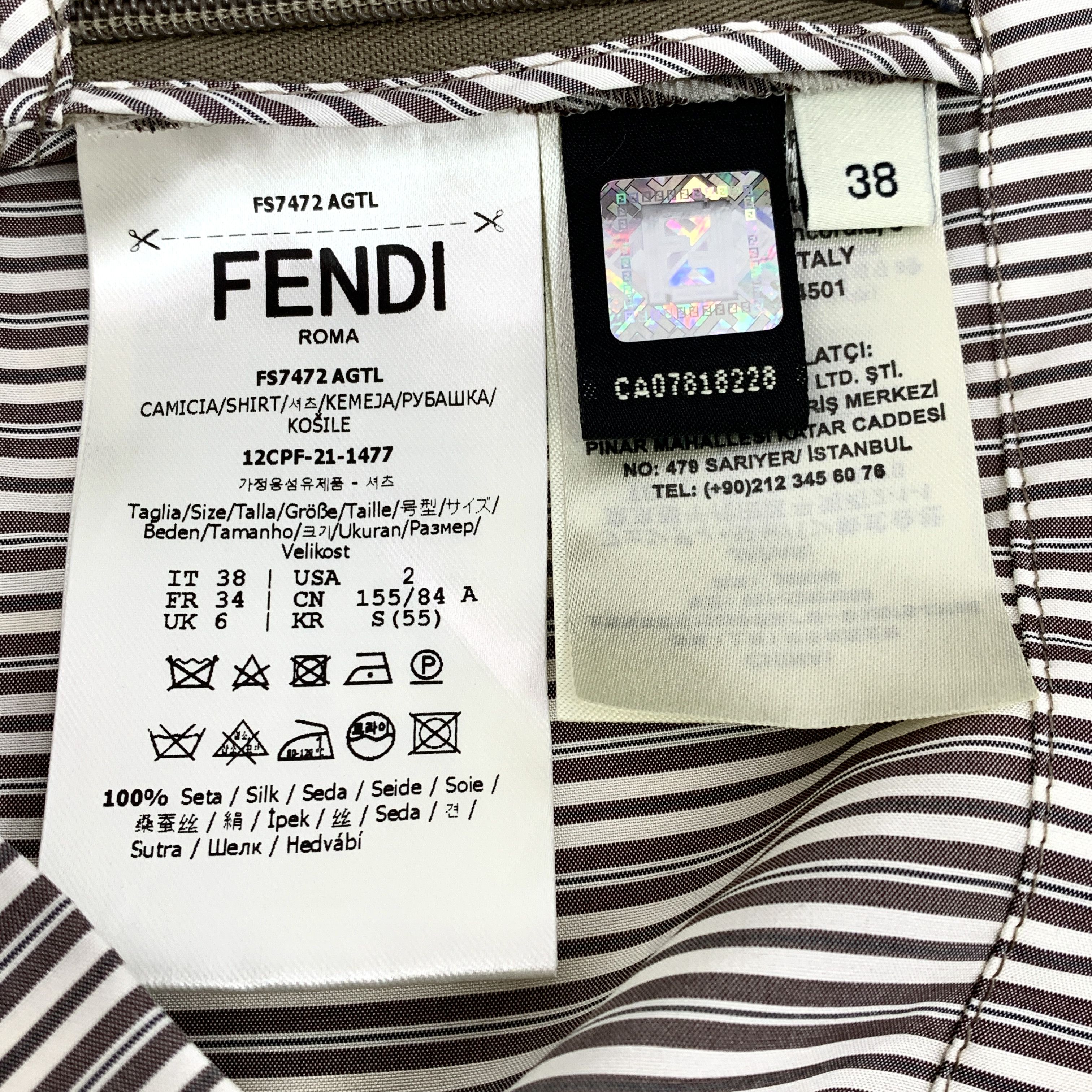 Fendi Fendi Silk Shirt Colorblock Stripe (Size S) Size XS / US 0-2 / IT 36-38 - 3 Thumbnail