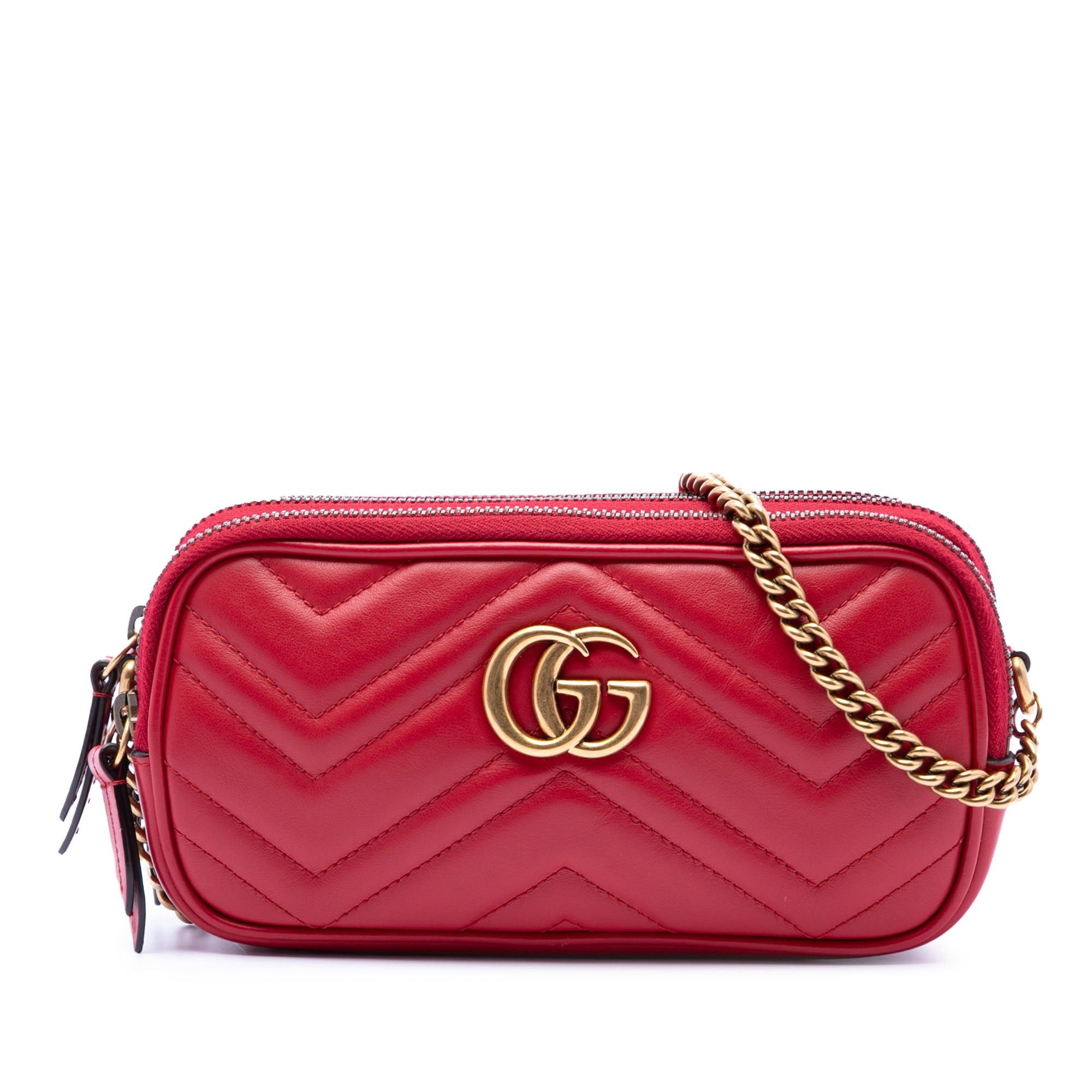 Gucci Mini Calfskin GG Marmont Triple Zip Crossbody Size ONE SIZE - 1 Thumbnail