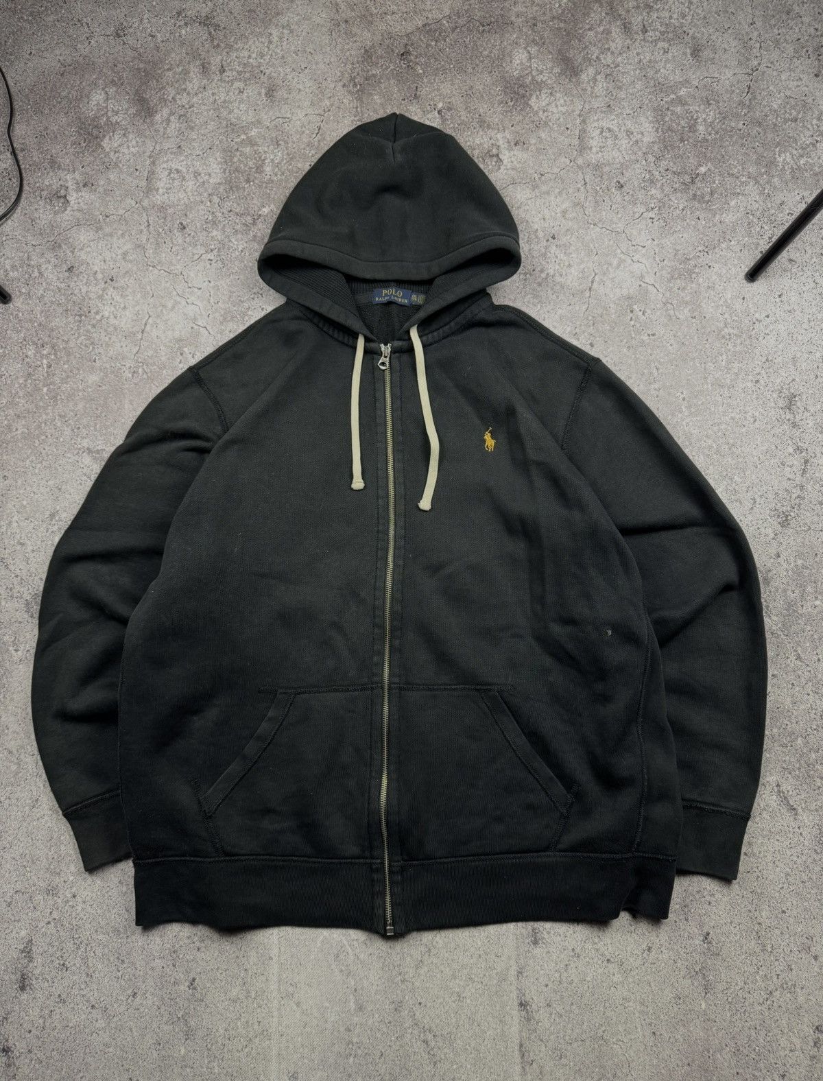 Polo Ralph Lauren Crazy Vintage Y2K Polo Ralph Lauren Faded Black Zip Up Hodie Size US XXL / EU 58 / 5 - 1 Thumbnail