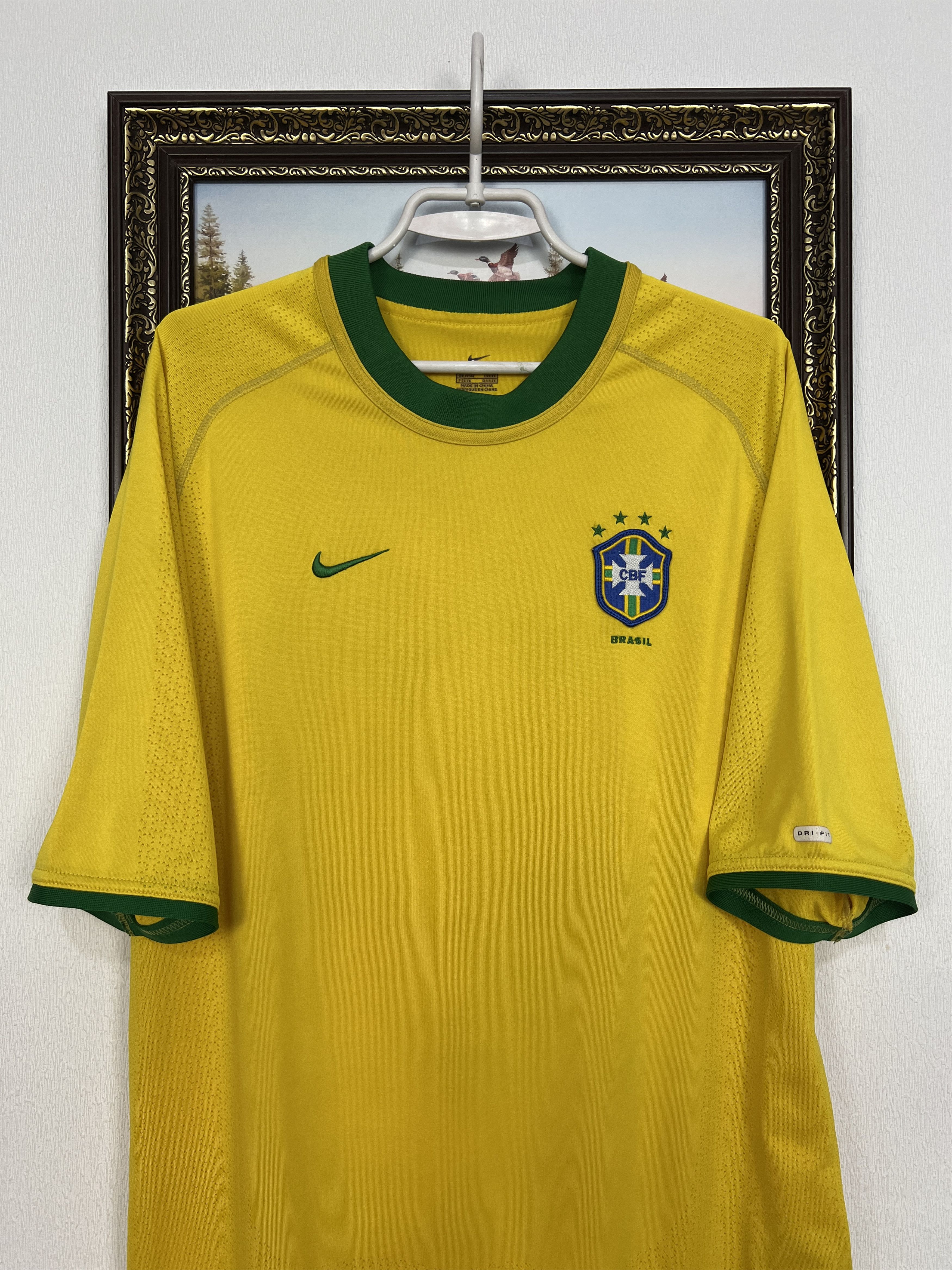 Nike Brazil Home football shirt 2000 Soccer Nike Jersey Trikot Size US L / EU 52-54 / 3 - 2 Thumbnail