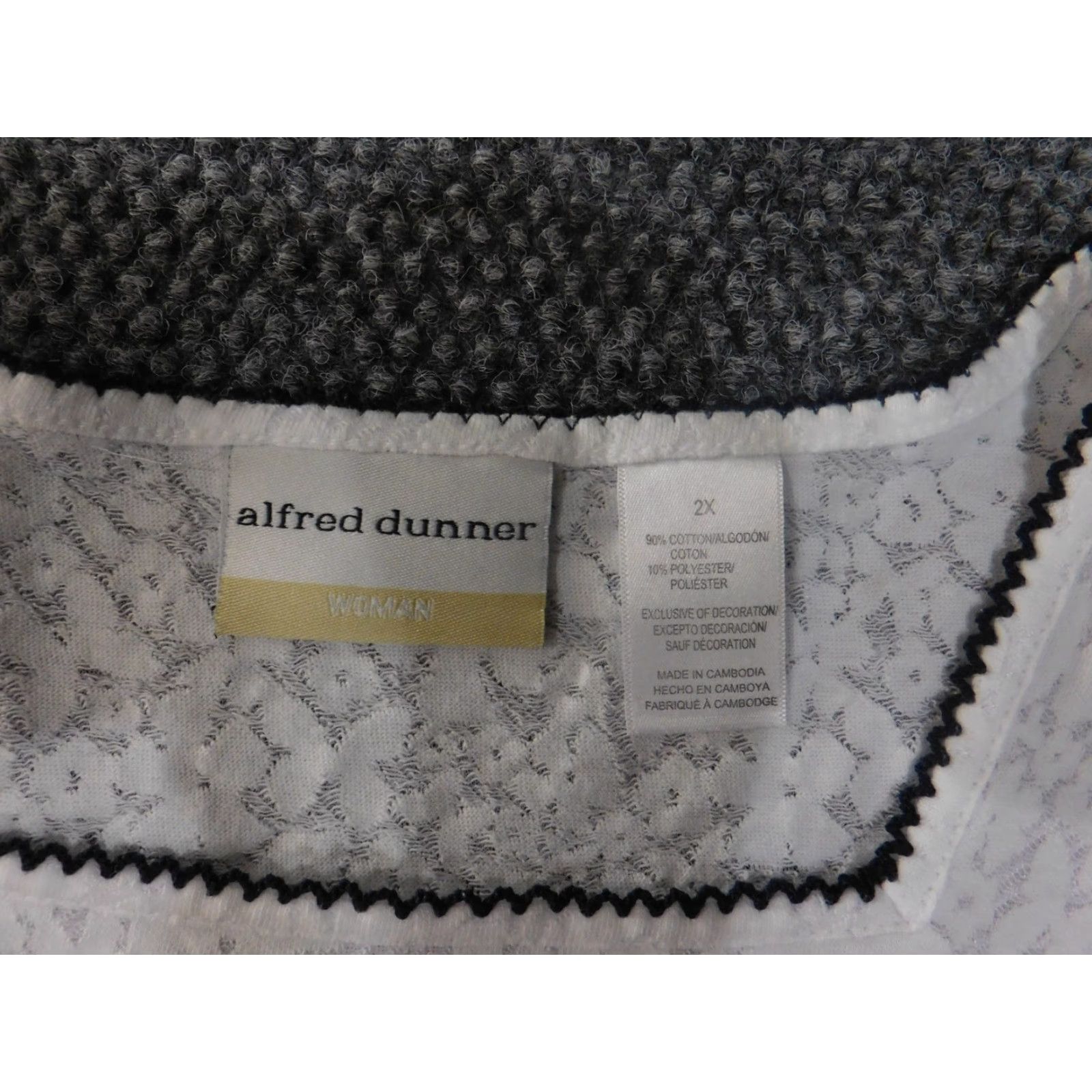 Vintage Alfred Dunner Shirt Womens 2XL Striped Lace Floral Short Sleeve Top Plus Size Blue Navy Size XXL / US 16-18 / IT 52-54 - 4 Thumbnail