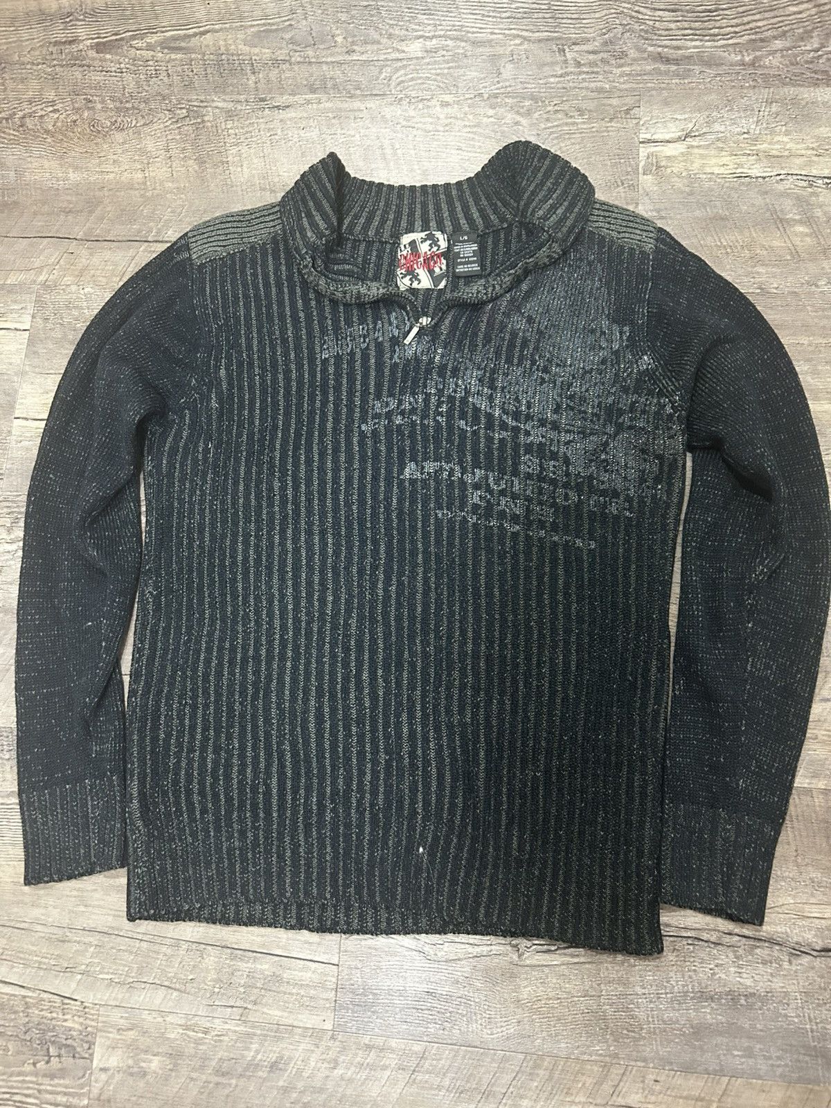 Vintage 🎬 Chicago Y2K Print Quarter-Zip Sweater 🎬 Size US M / EU 48-50 / 2 - 1 Thumbnail
