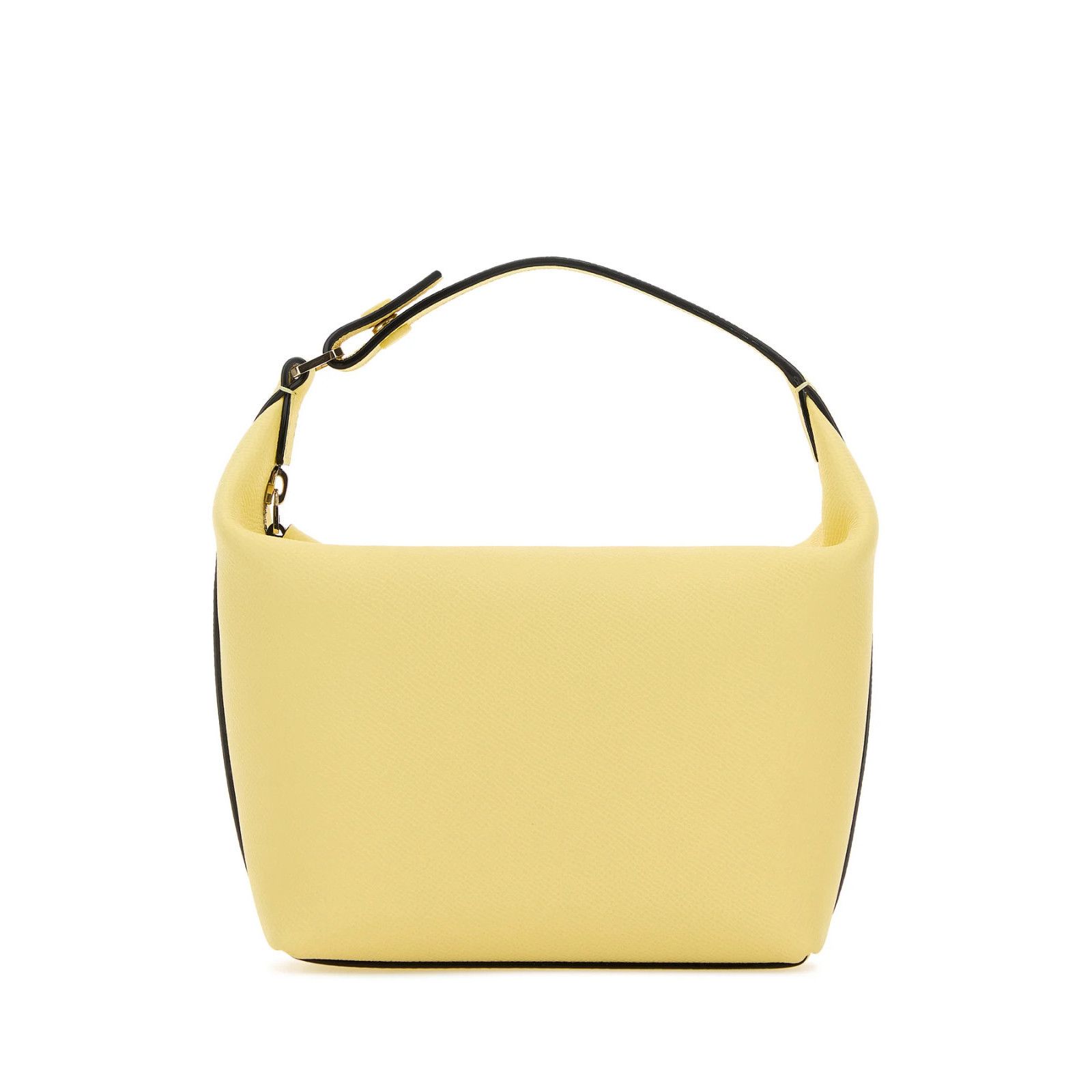 VALEXTRA Mochi Mini Yellow Leather Top Handle Bag New