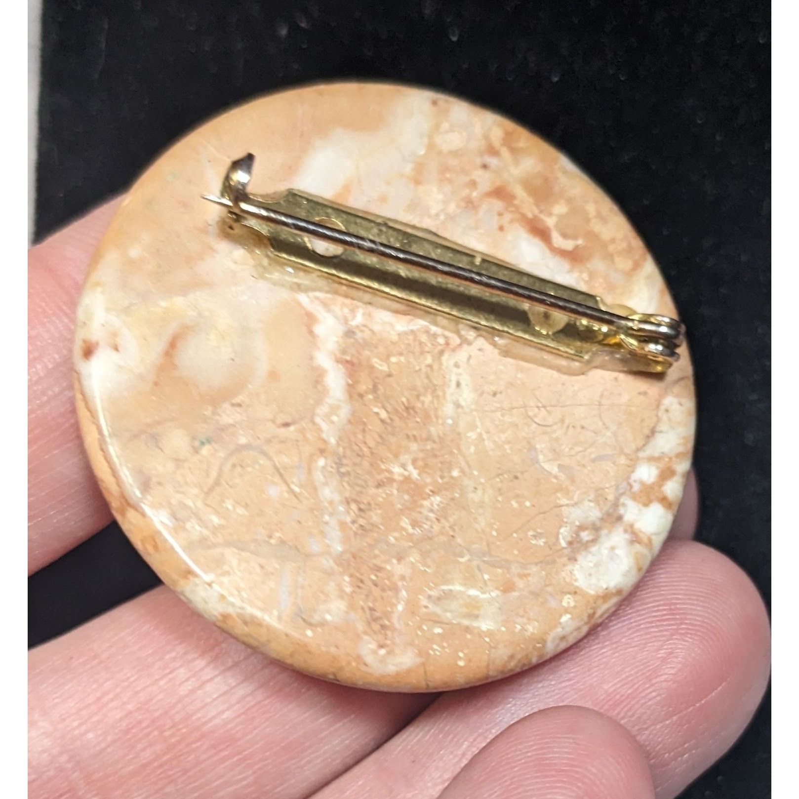 Other Vintage Stone With Gold Tone Lion Head Brooch Size ONE SIZE - 2 Thumbnail
