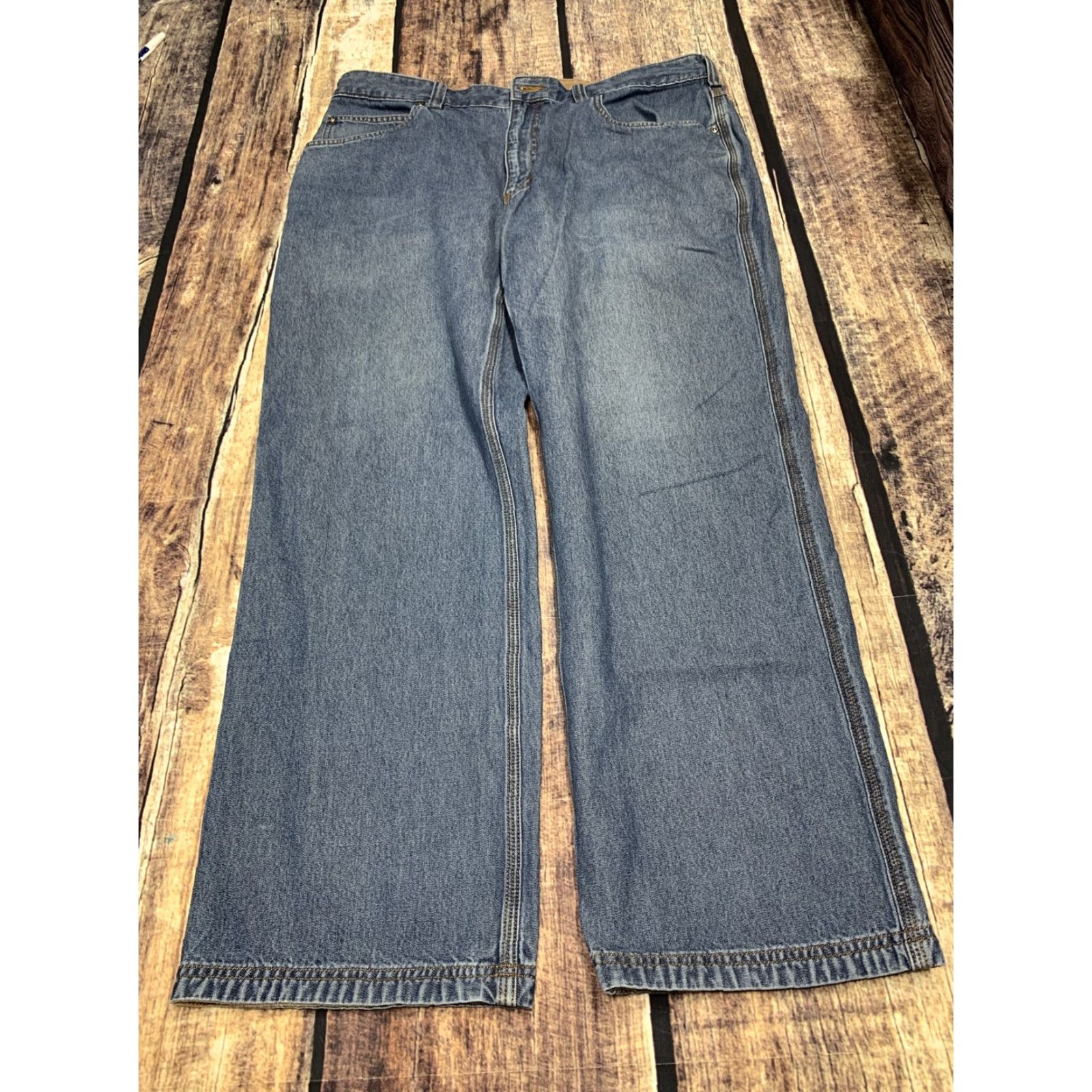 CO Duluth Trading Co Mens Blue Denim 5 Pocket Jeans 38X30 Regular Inseam 29in Cotton 5 Pocket StyIe Straight Mens Jeans Color Blue Size 38X30 Size US 38 / EU 54 - 2 Thumbnail