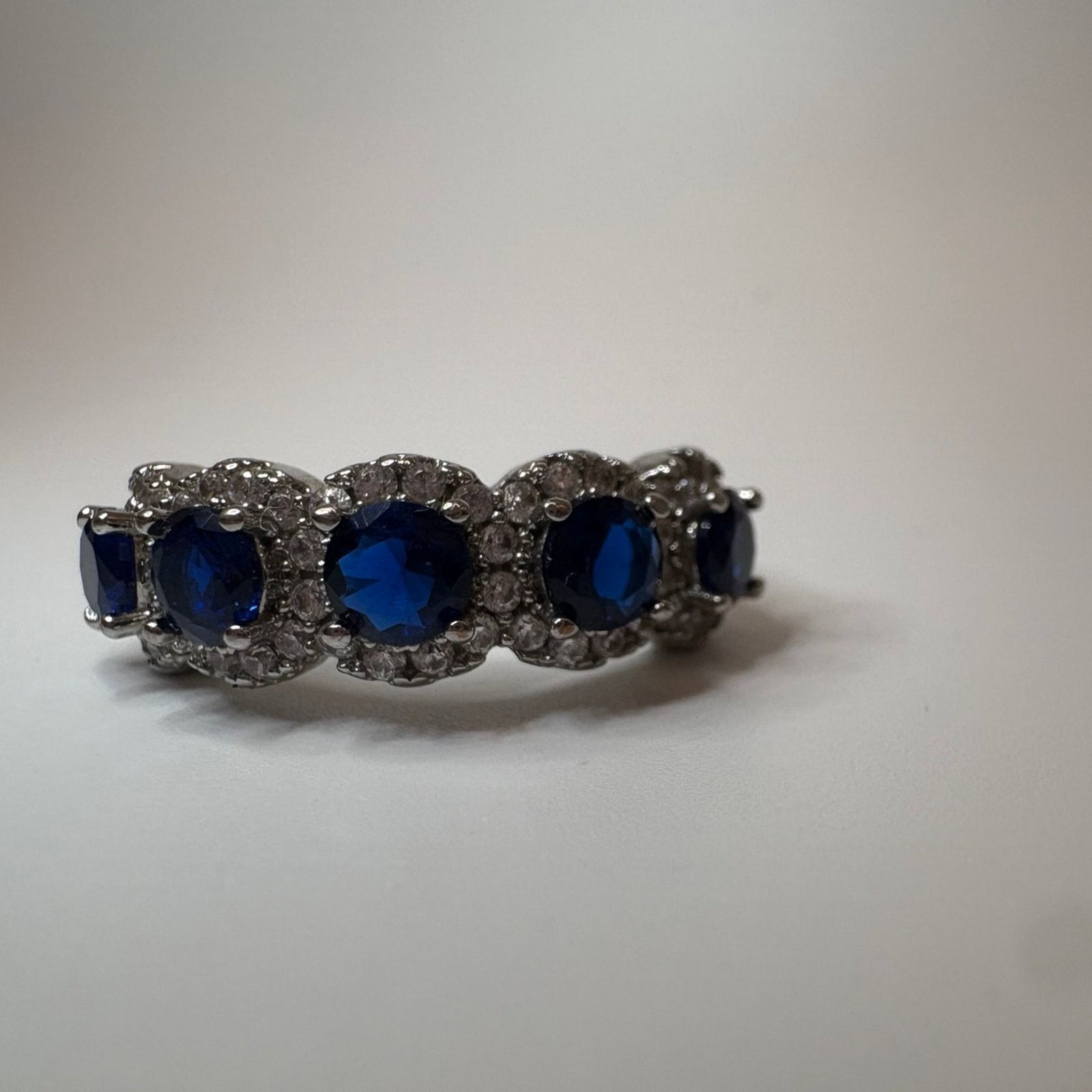 Other Five-Stone Blue CZ Halo Statement Ring - Size 7.25 Size ONE SIZE - 2 Thumbnail