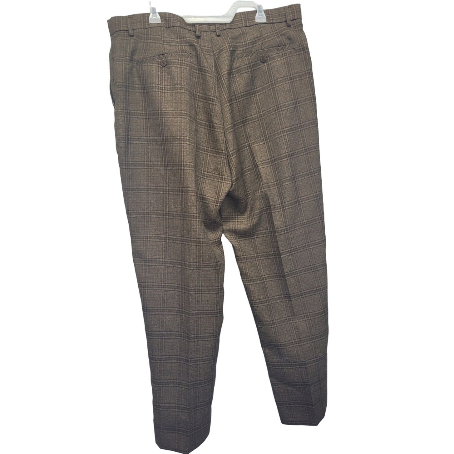 Stacy Adams Stacy Adams Mens 42X32 Plaid Pocket Flat Front Dress Pants Size US 42 / EU 58 - 3 Thumbnail
