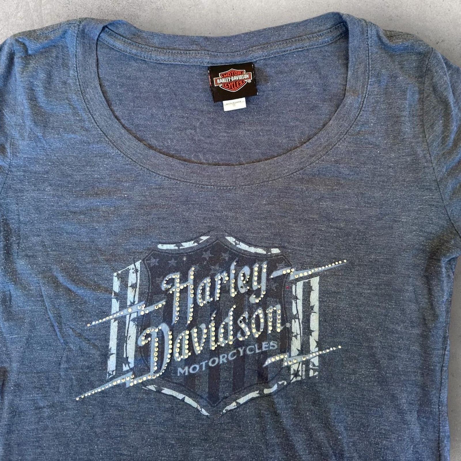 Harley Davidson Women’s Harley Bedazzled T-Shirt Size M / US 6-8 / IT 42-44 - 2 Thumbnail