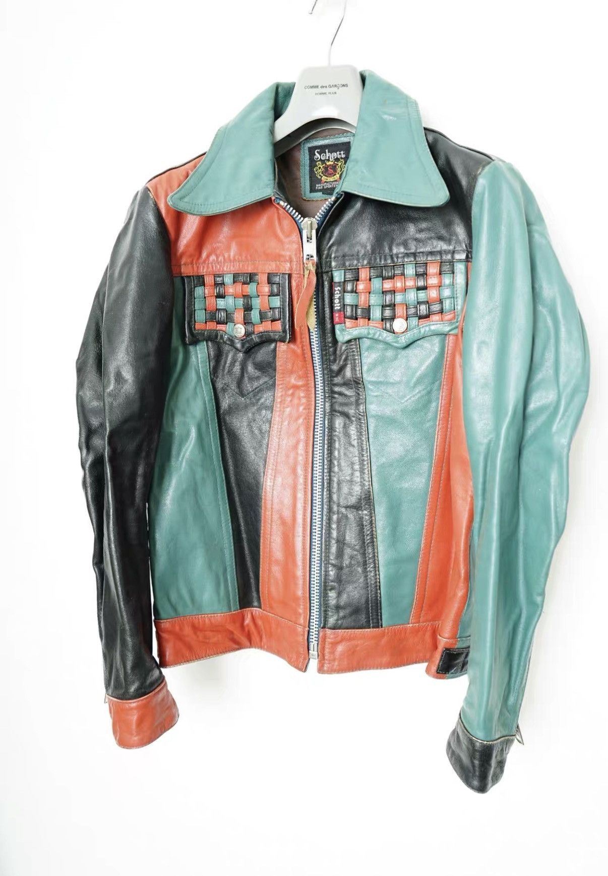 Schott Schott Paneled Leather Jacket (as worn by Masaki Suda) Size US S / EU 44-46 / 1 - 2 Thumbnail