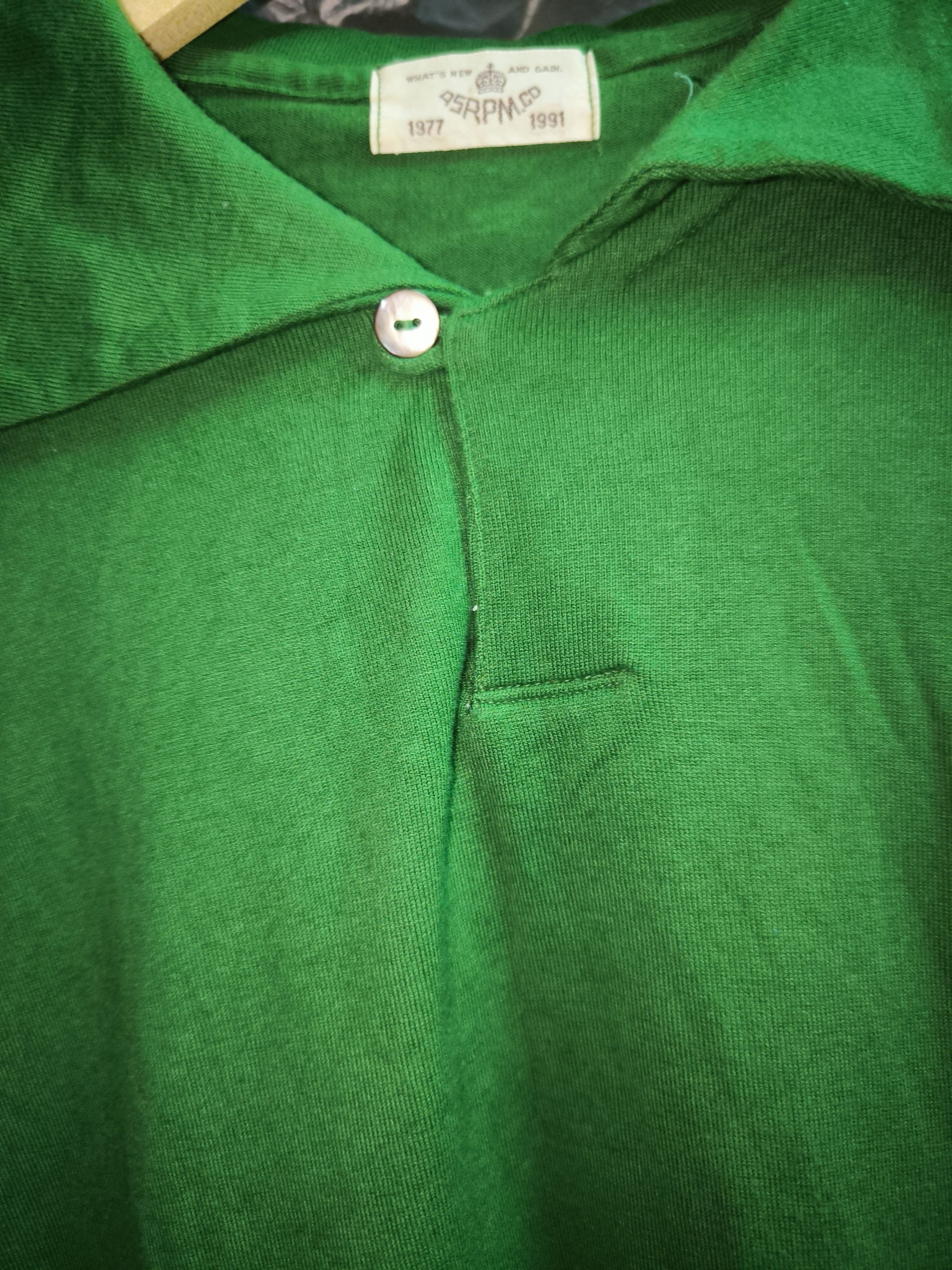 45rpm × Japanese Brand × Vintage Green Collar Longsleeve Tee Size US M / EU 48-50 / 2 - 13 Thumbnail