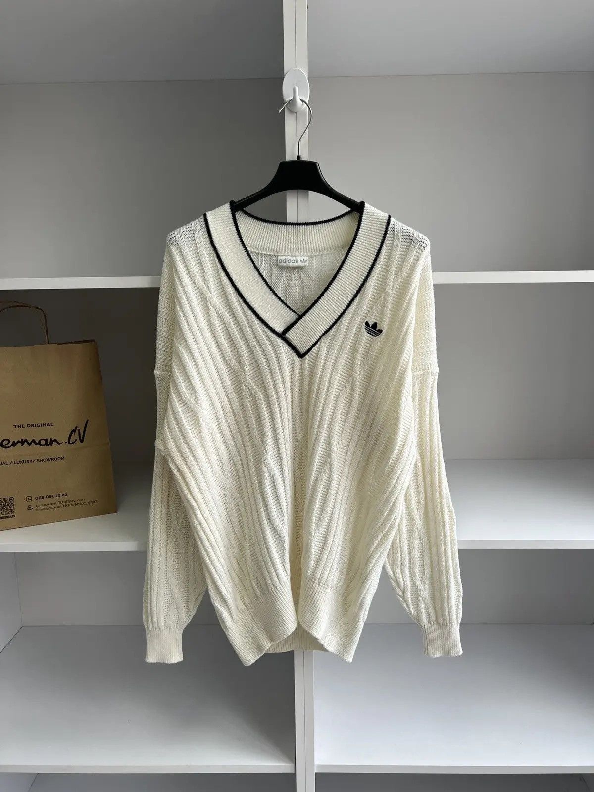 Adidas × Vintage Vintage Adidas Knitted Wool 90s Sweater Size US L / EU 52-54 / 3 - 2 Thumbnail
