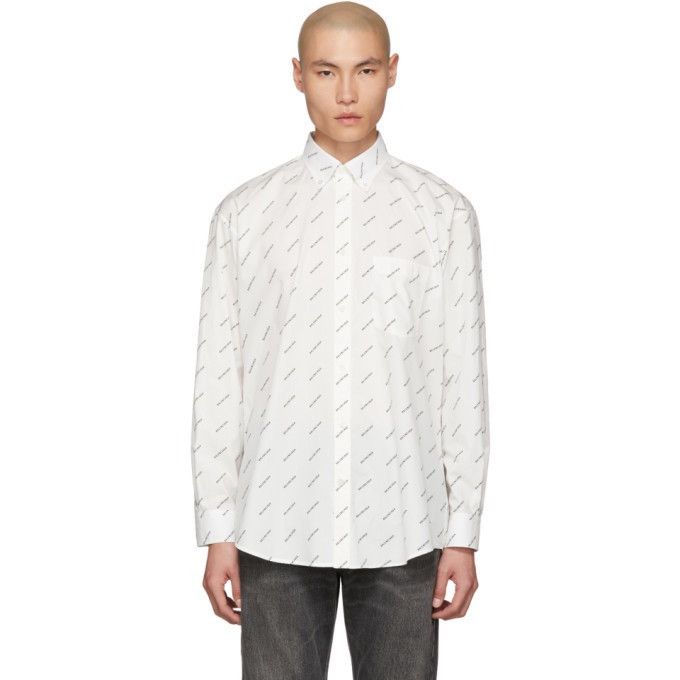Balenciaga Balenciaga All-Over Logo Shirt Size US L / EU 52-54 / 3 - 2 Thumbnail