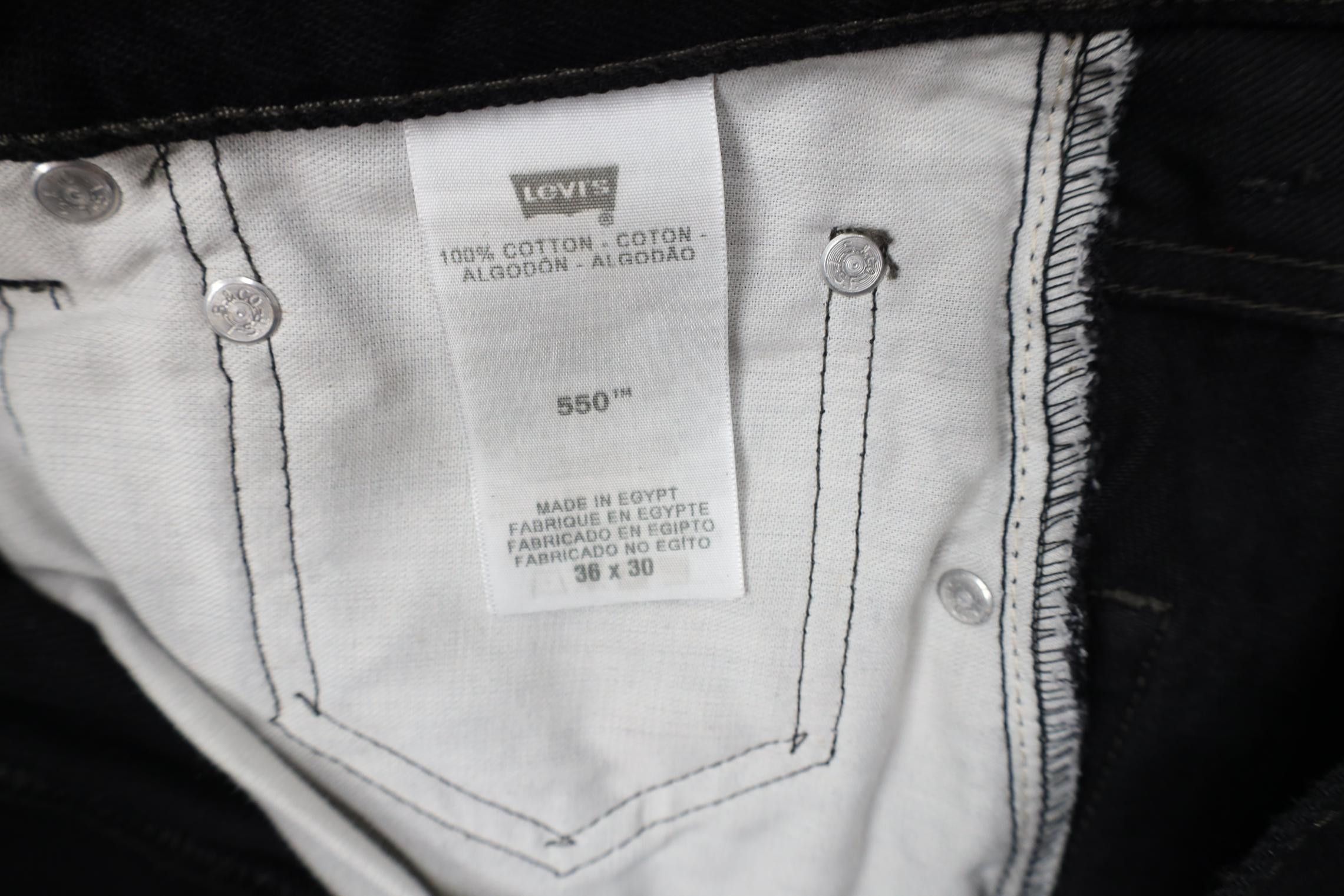 Levi's Vintage Y2K Levis 550 Relaxed Fit Denim Jeans Black Cotton Size US 36 / EU 52 - 8 Thumbnail