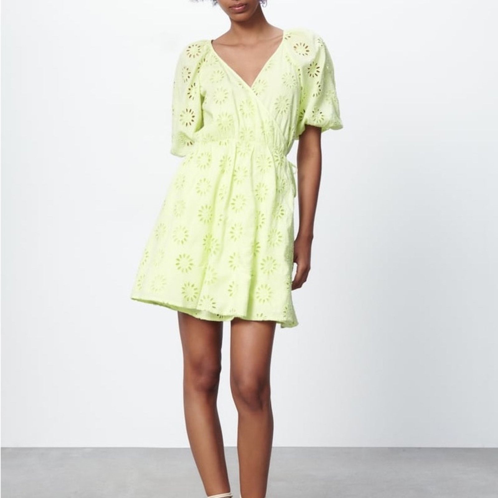 openwork embroidered mini dress zara Mesh Sleeved Midi Dress – bebe