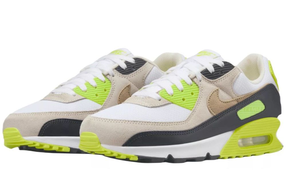 Nike Nike Air Max 90 - White/Khaki-Cyber Size US 10 / EU 43 - 6 Thumbnail