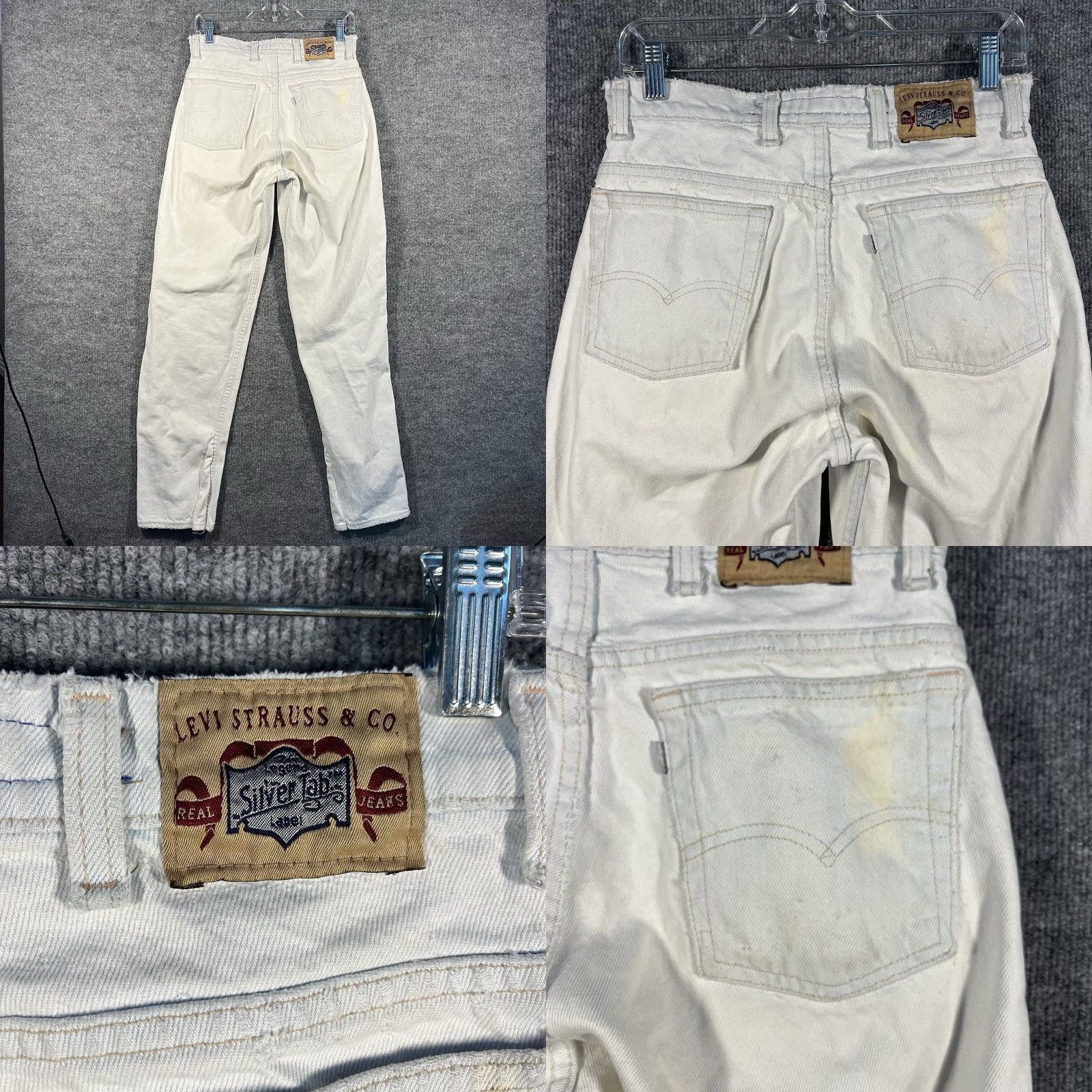 Levi's VINTAGE Levi's Silver Tab Jeans Adults 28x32 White Distressed Light Wash 90s Size US 28 / EU 44 - 8 Thumbnail
