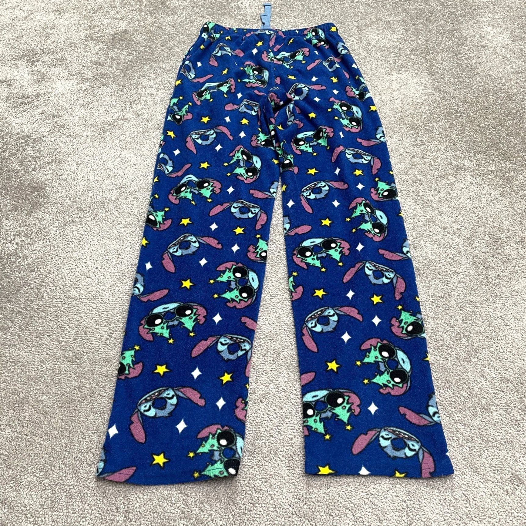 Disney Disney Lilo & Stitch Pajama Pants Mens Blue Printed Pocket 26x31 Shirt? Size US 29 - 2 Thumbnail