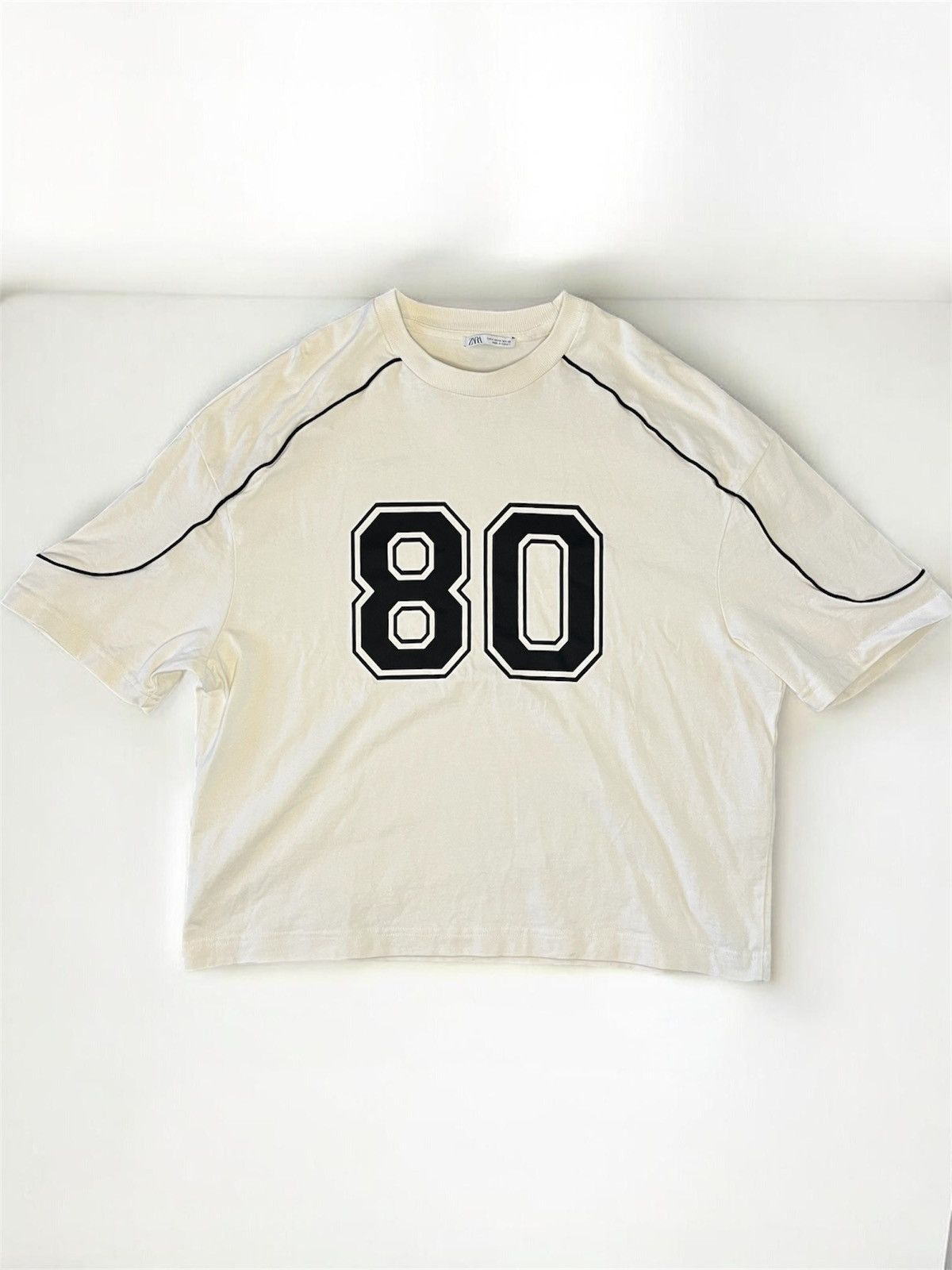 Zara Y2K cropped oversized jersey tee Size US M / EU 48-50 / 2 - 1 Thumbnail