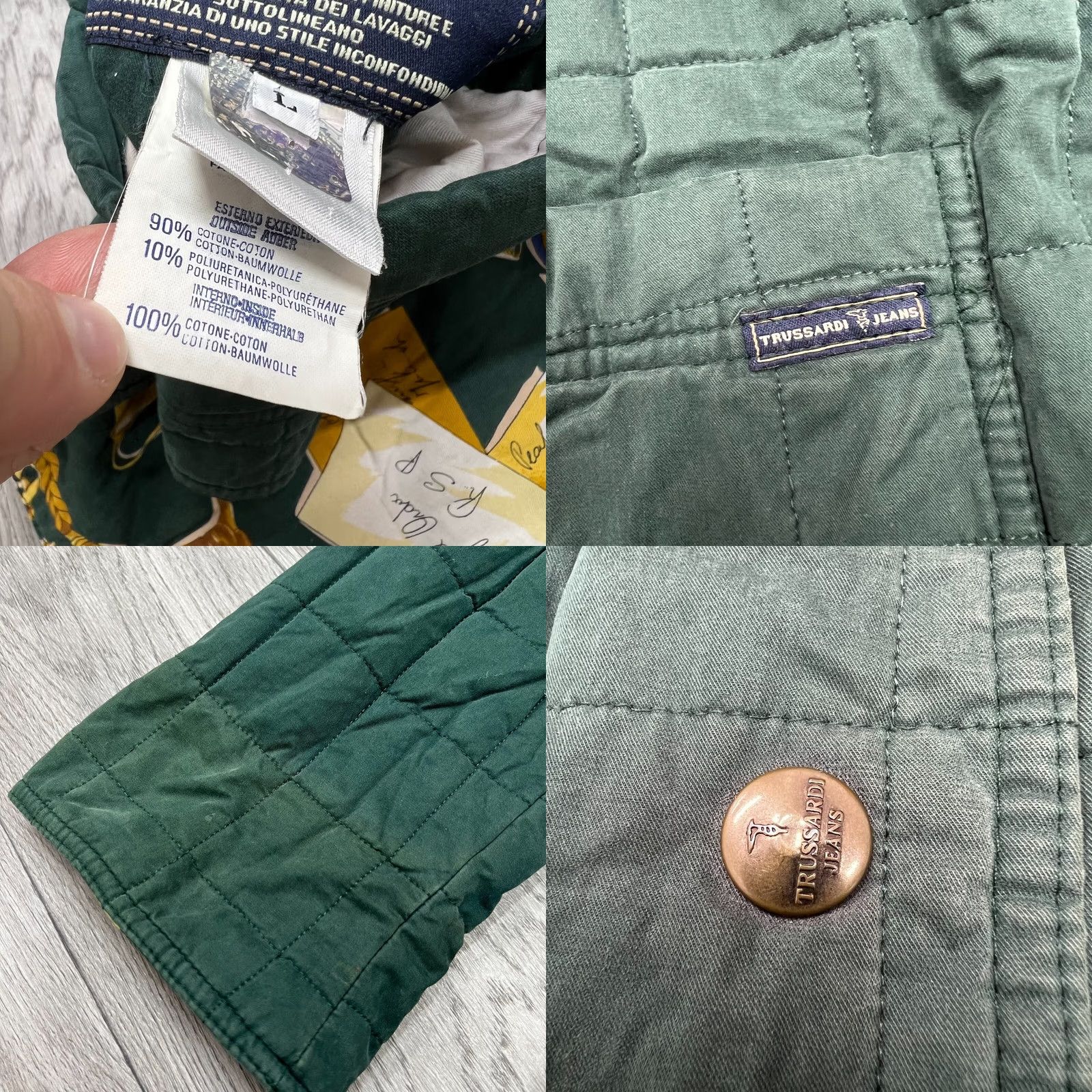 Trussardi VINTAGE Trussardi Jeans Quilted Jacket Womens Size L Green Size 36" / US 14 / IT 50 - 8 Thumbnail
