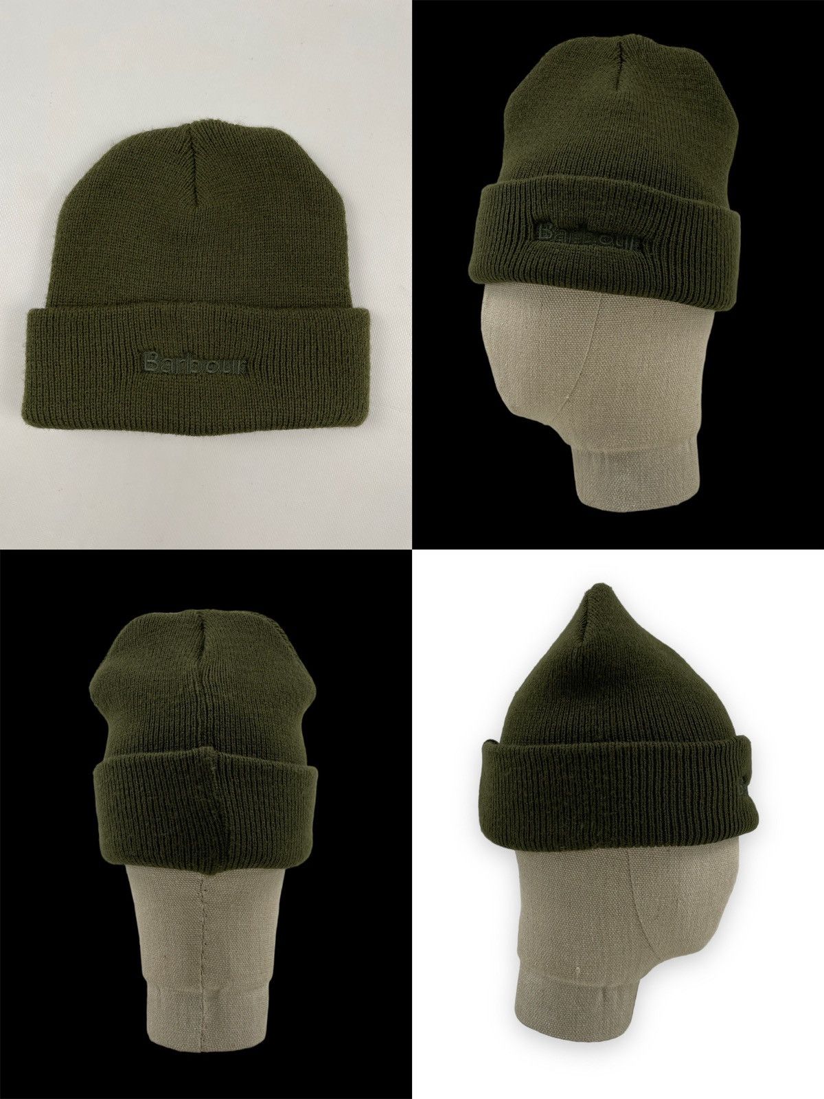 Barbour Unisex D385 England Ribbed Embroidered Logo Green Beanie Hat Size ONE SIZE - 1 Thumbnail