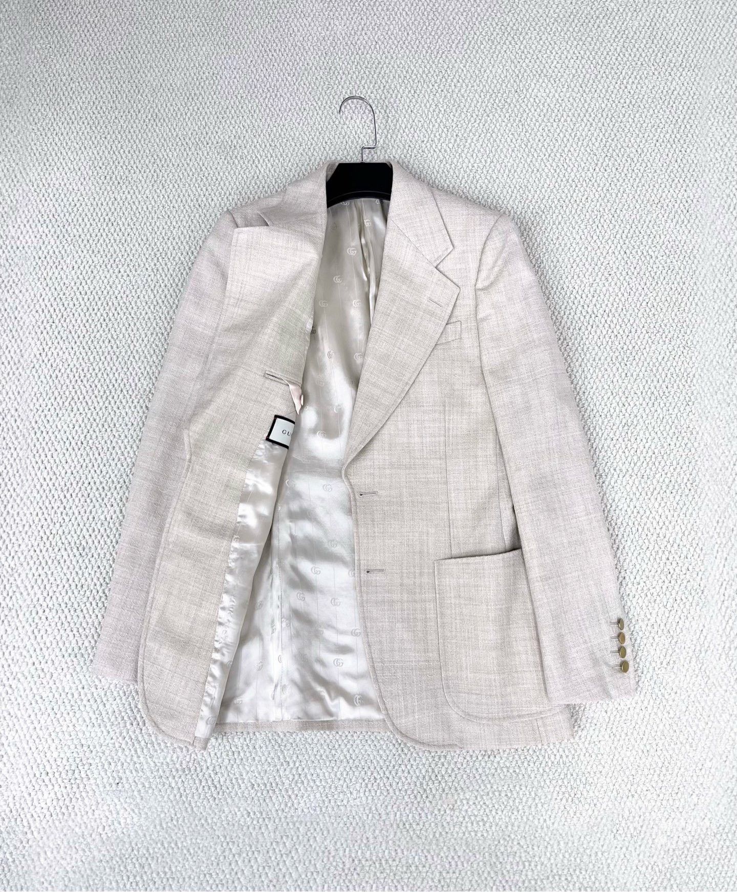 Gucci Gucci Beige Wool Logo Blazer Size US S / EU 44-46 / 1 - 6 Thumbnail