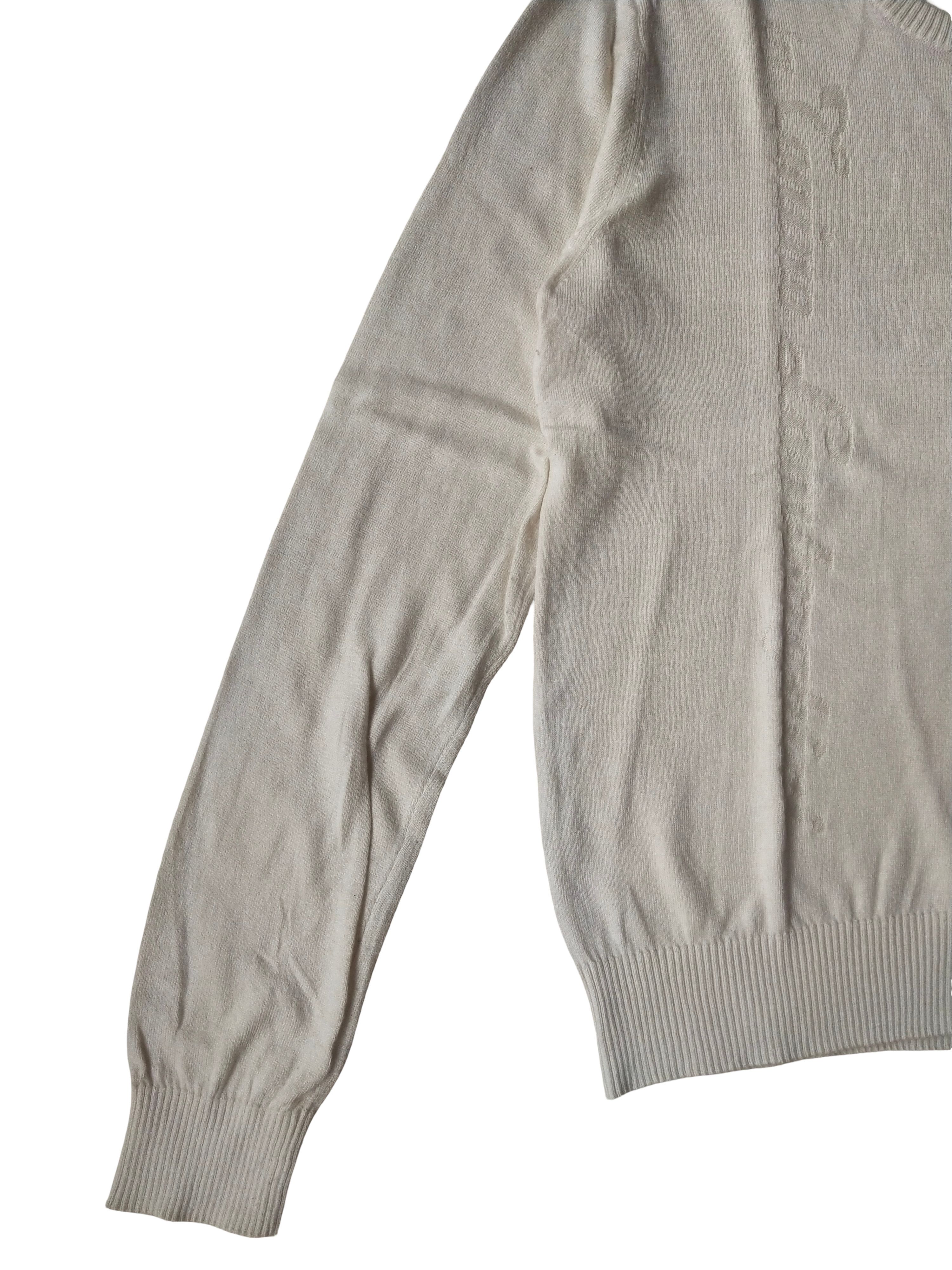Lamborghini Tonino Lamborghini Ivory Knit Sweater Cashmere Blend Size L / US 10 / IT 46 - 3 Thumbnail