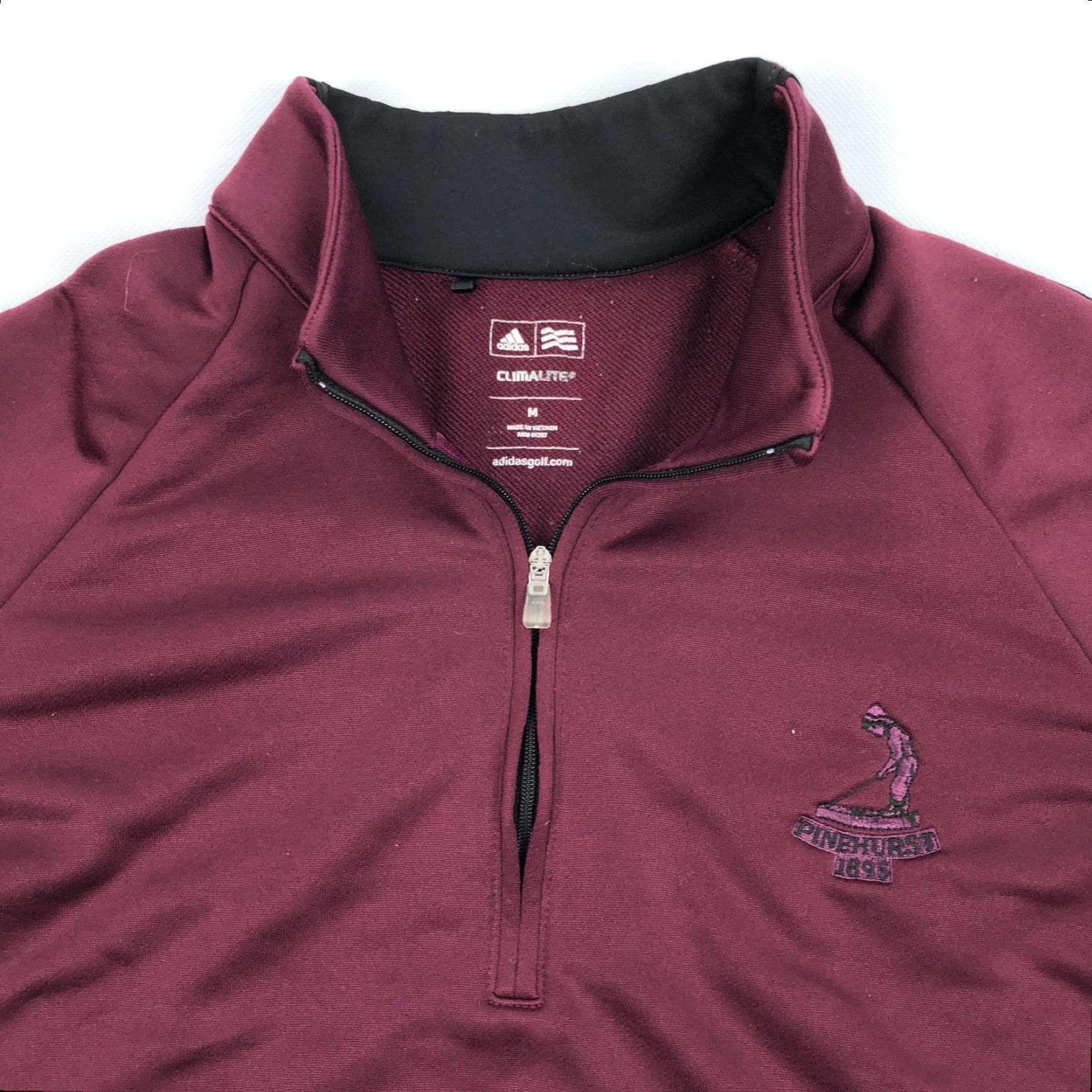 Adidas Adidas M Climalite Quarter Zip Pullover Top Golf Activewear Raglan Long Sleeve Mock Neck Zip Piping Brand Logo Size US M / EU 48-50 / 2 - 2 Thumbnail