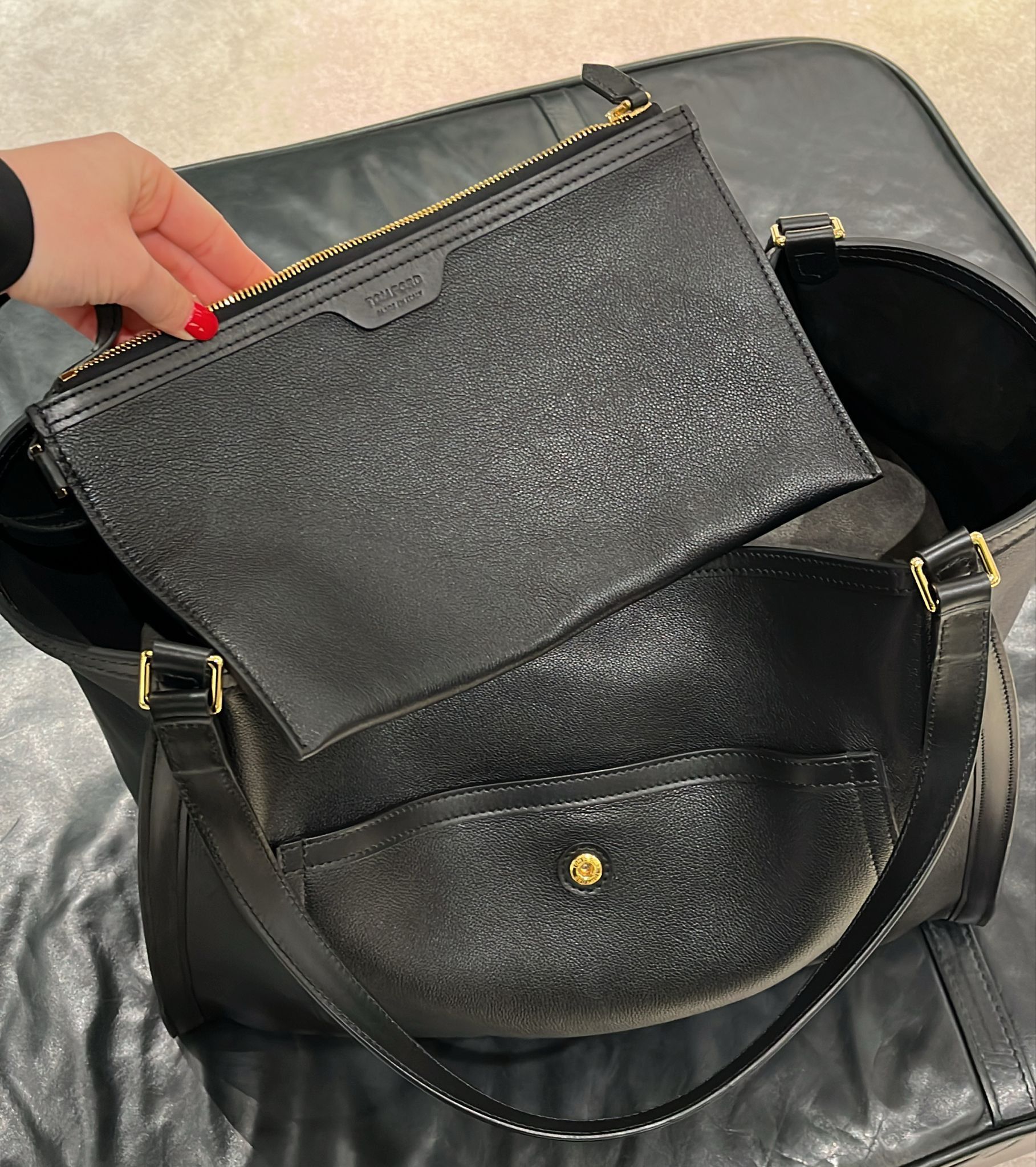 Tom Ford o1loc1c0325 H0574 Size: OS / Leather Tote Bag in Black Size ONE SIZE - 5 Thumbnail