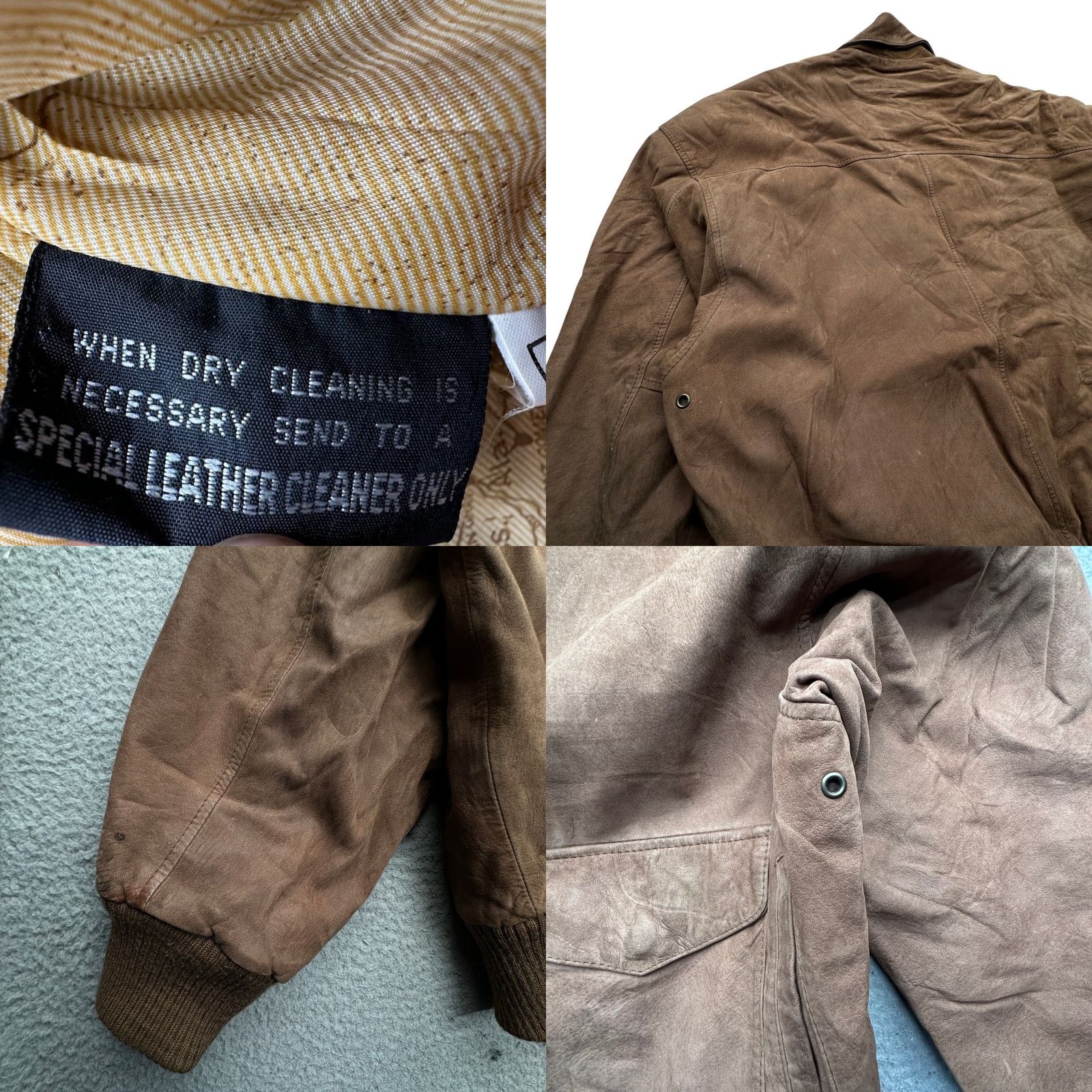 G-III VINTAGE G-III Leather Aviator Bomber Flight Jacket Men Large L Map Brown Size US L / EU 52-54 / 3 - 8 Thumbnail