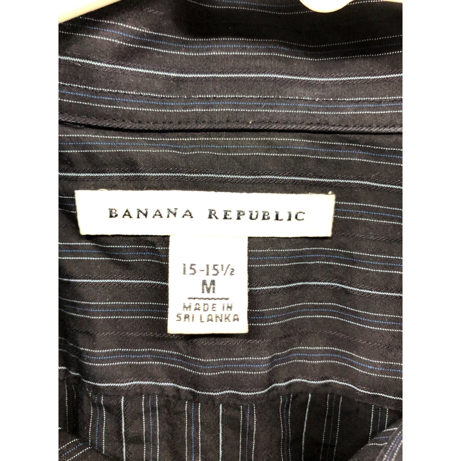 Banana Republic Banana Republic Shirt M Mens Long Sleeve Spread Collar Striped Blue Black Button-Up Casual Practical All Seasons Size US M / EU 48-50 / 2 - 6 Thumbnail