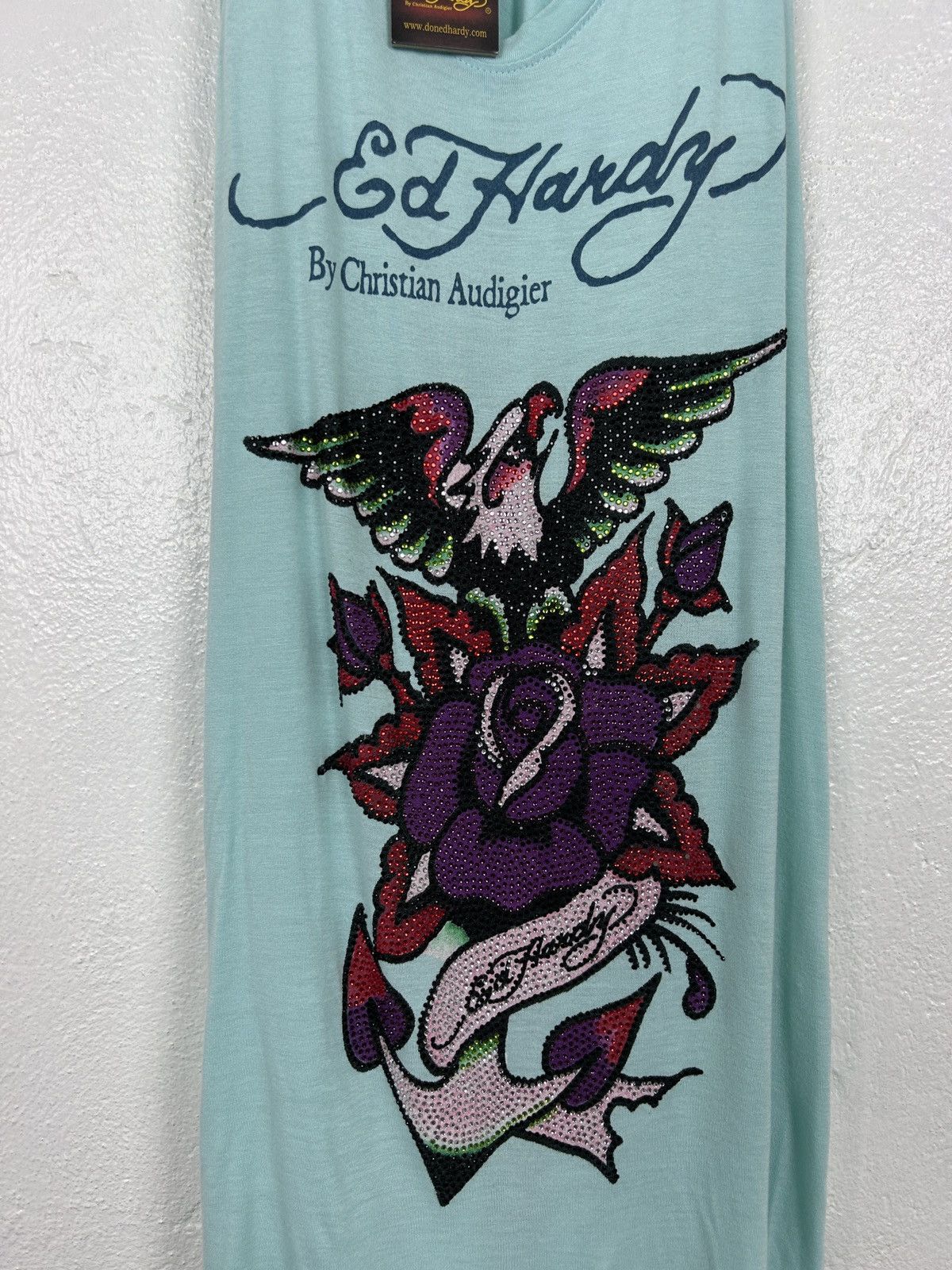 Christian Audigier BNWT Ed Hardy Eagle Rhinestone Ladies Tank Top Sleeveless Size S / US 4 / IT 40 - 2 Thumbnail