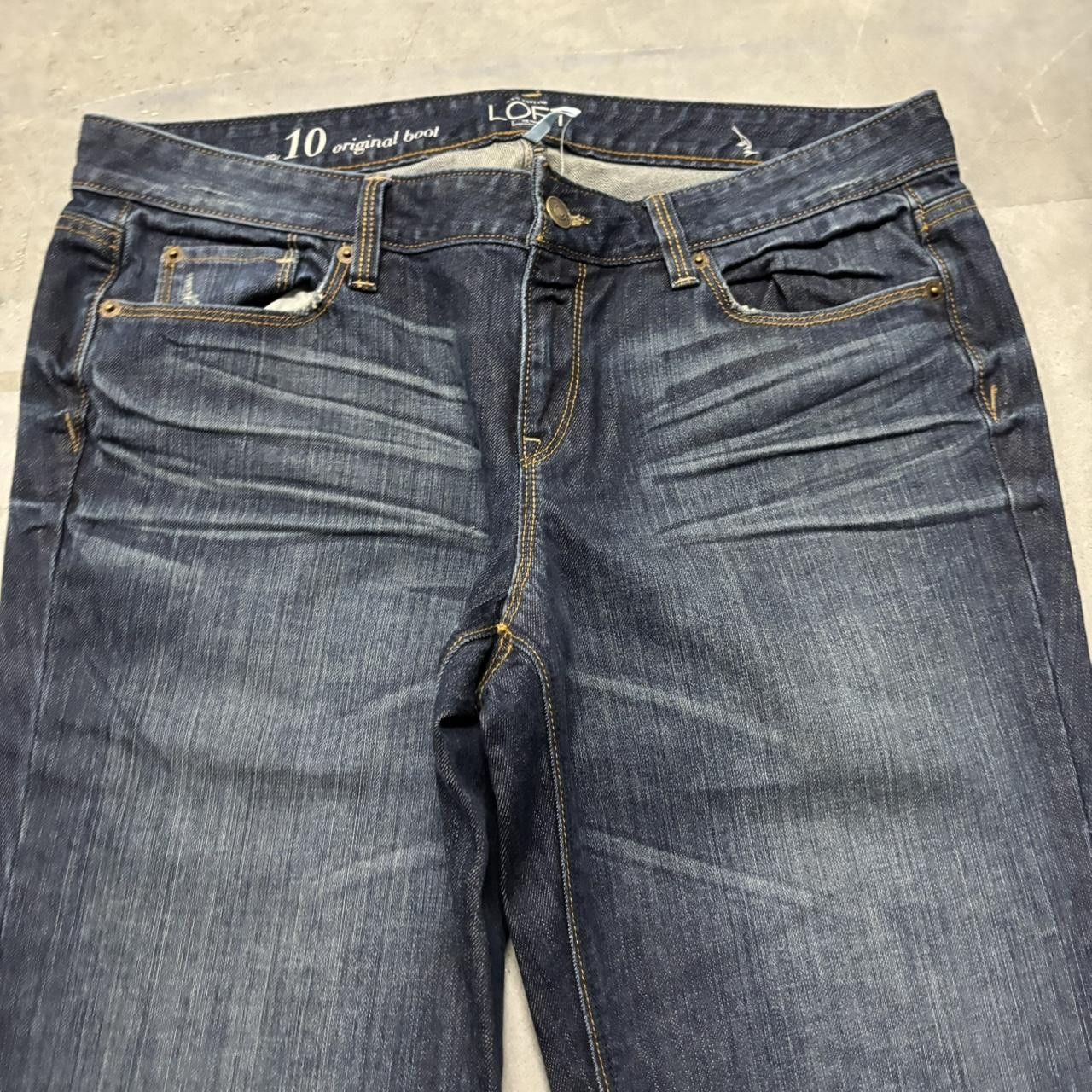 Japanese Brand × Vintage Crazy Vintage Y2K/2000s Grunge Dark Wash Bootcut Denim Jeans! Size US 32 / EU 48 - 5 Thumbnail
