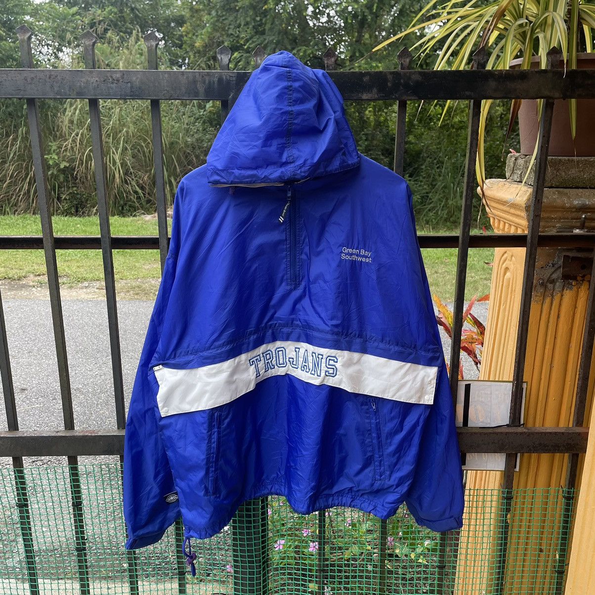 Vintage 🔥🔥Trojans Green Bay Half Zipper Anorak Styles Light Jacket Size US XL / EU 56 / 4 - 1 Thumbnail
