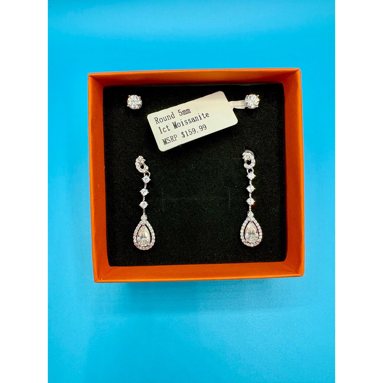 Jewelry New Moissanite Earring Duo - PT950 Platinum & 925 Sterling Size ONE SIZE - 7 Thumbnail