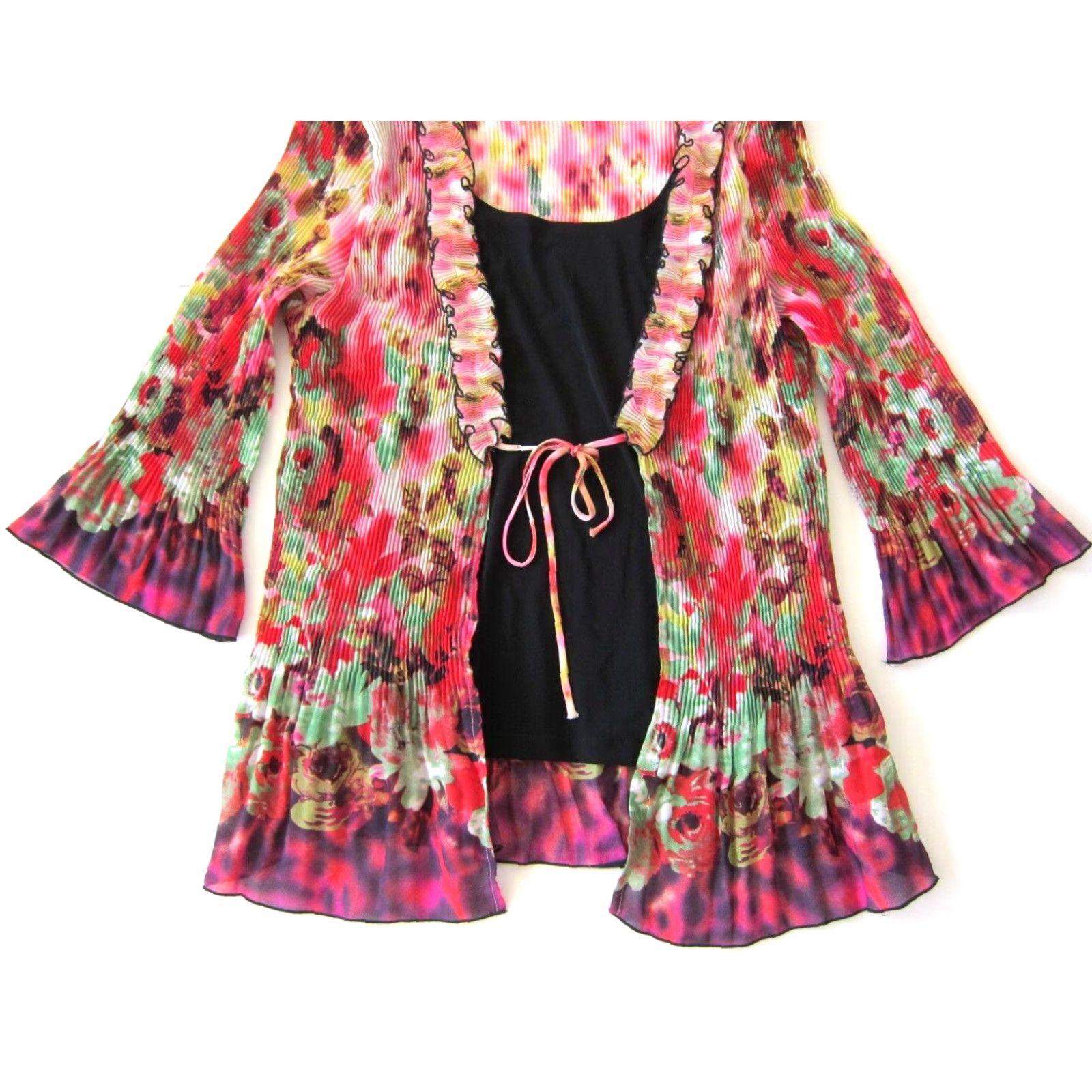 Vintage VINTAGE Nicola Blouse Tunic Cardigan Pink Floral 3/4 Sleeve XL Womens Nike Size XL / US 12-14 / IT 48-50 - 8 Thumbnail