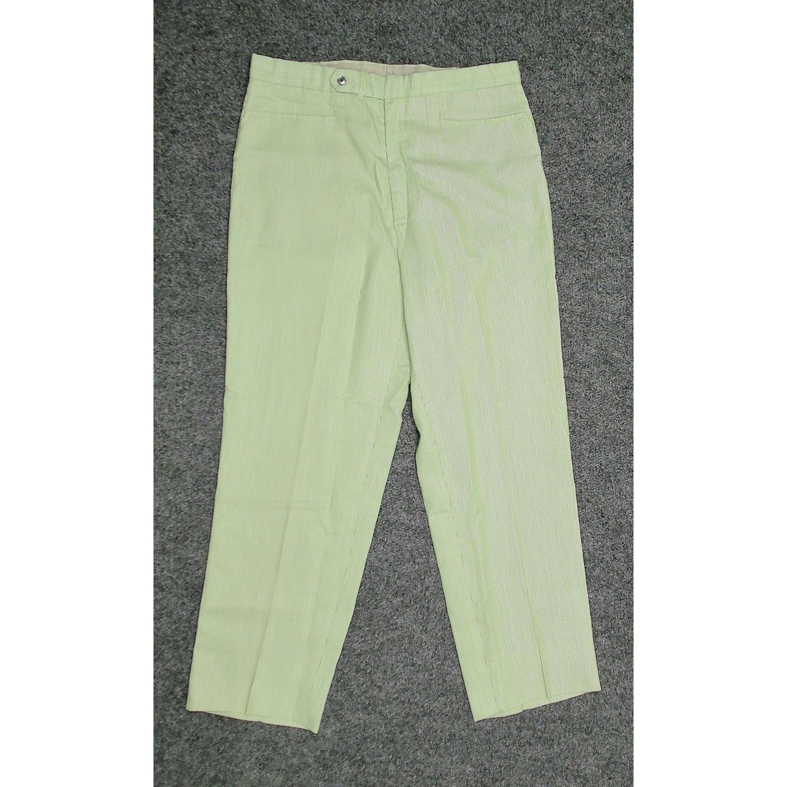 Vintage 70s Cactus Casuals High Rise Pinstripe Cropped Trousers 10 Size US 31 - 3 Thumbnail