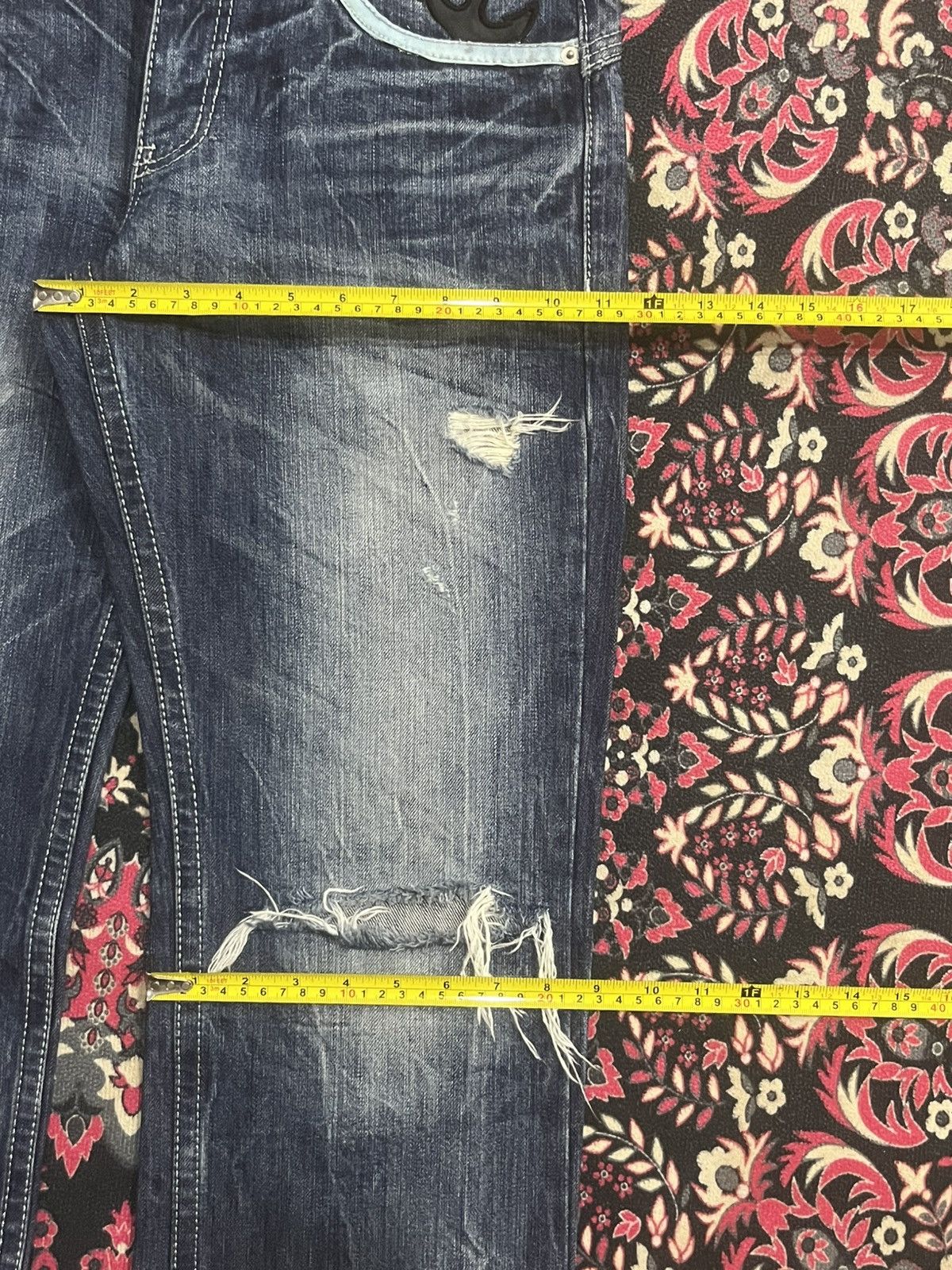Bounty Hunter Studio RP “One Piece Luffy & Nakama” Blue Thunder Rip Jeans Size US 30 / EU 46 - 17 Thumbnail