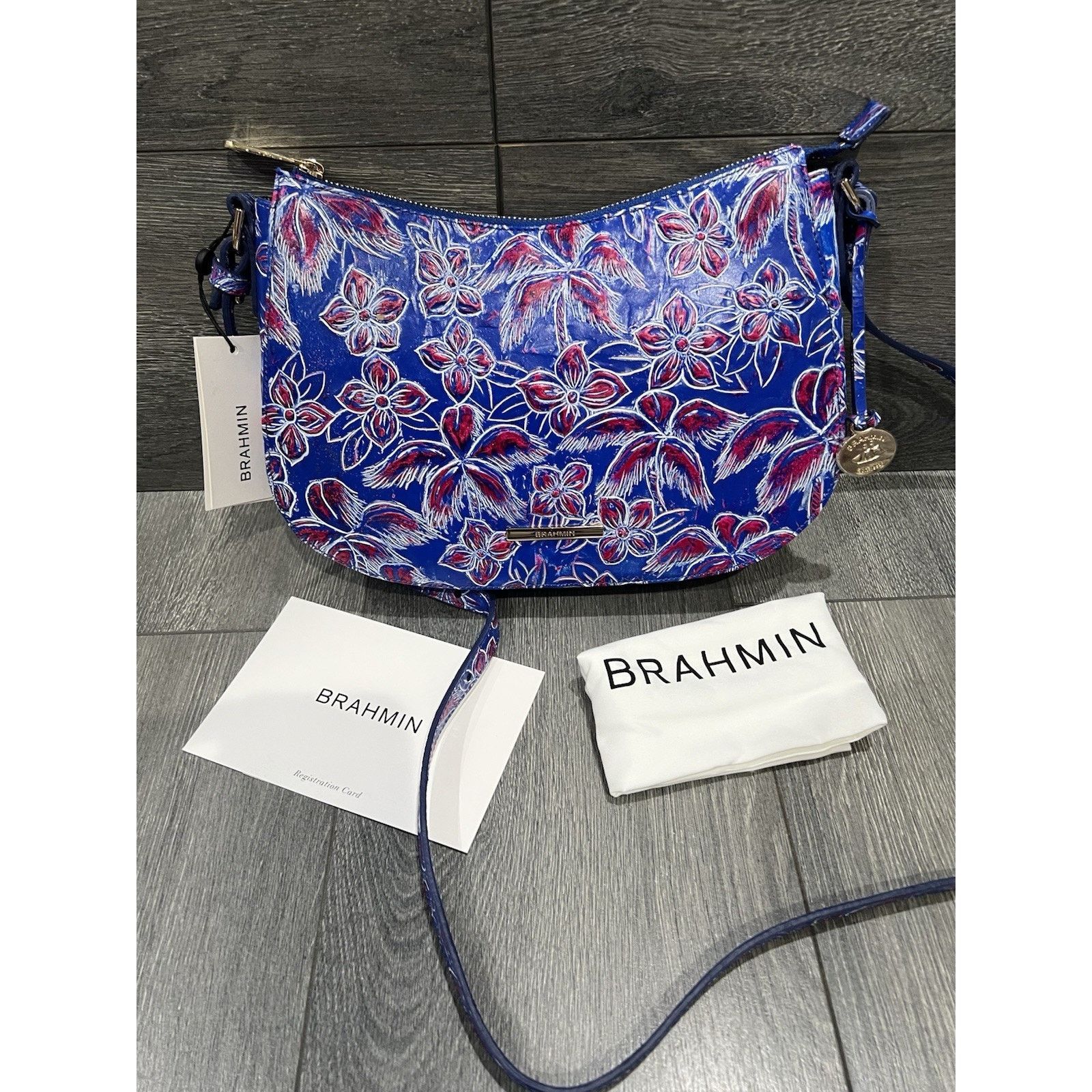BRAHMIN Shayna Torrone Tropical Floral Purse Bag B000499