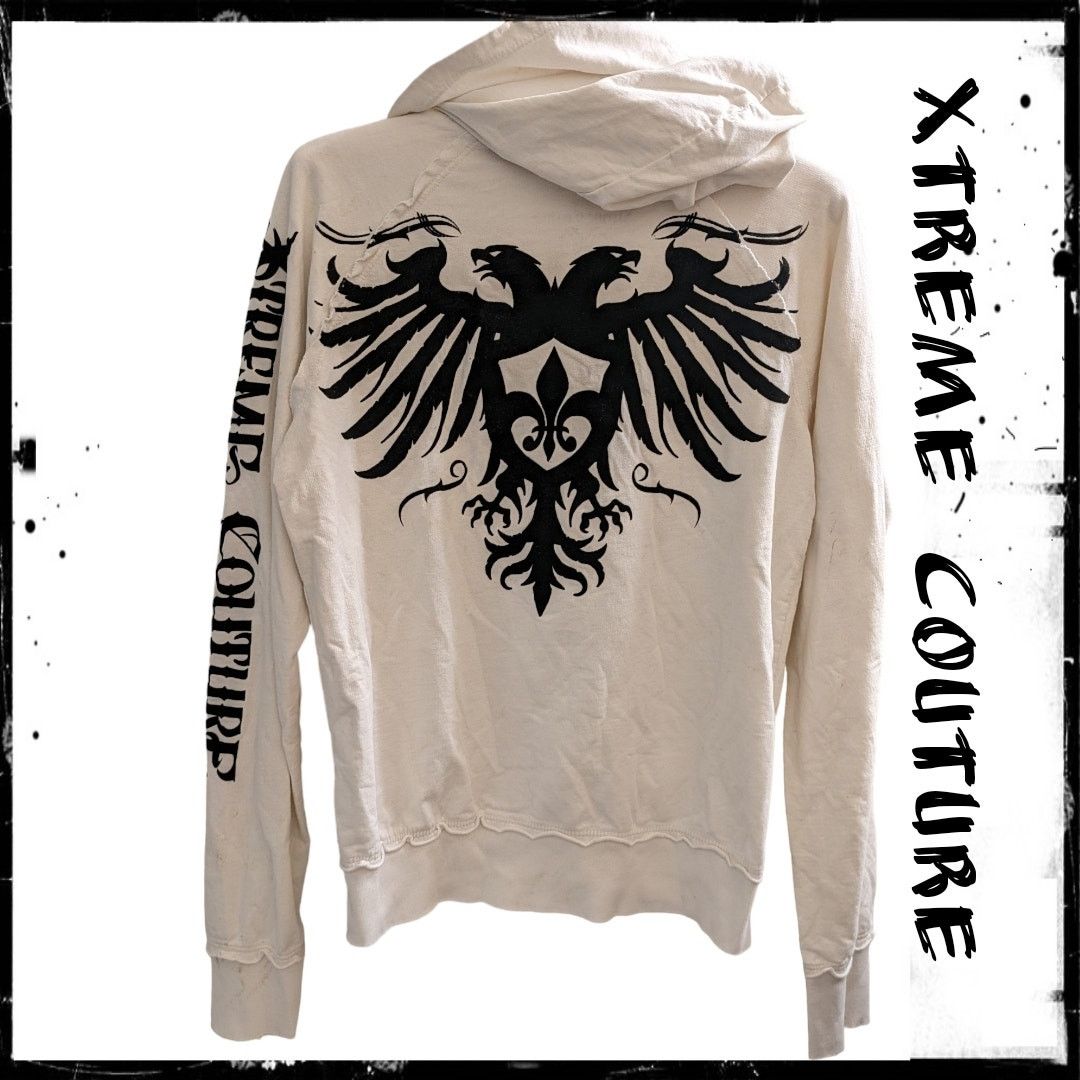 Affliction XTREME COUTURE Zip Up Hoodie Sweatshirt Velvet Print y2k M Size M / US 6-8 / IT 42-44 - 1 Thumbnail