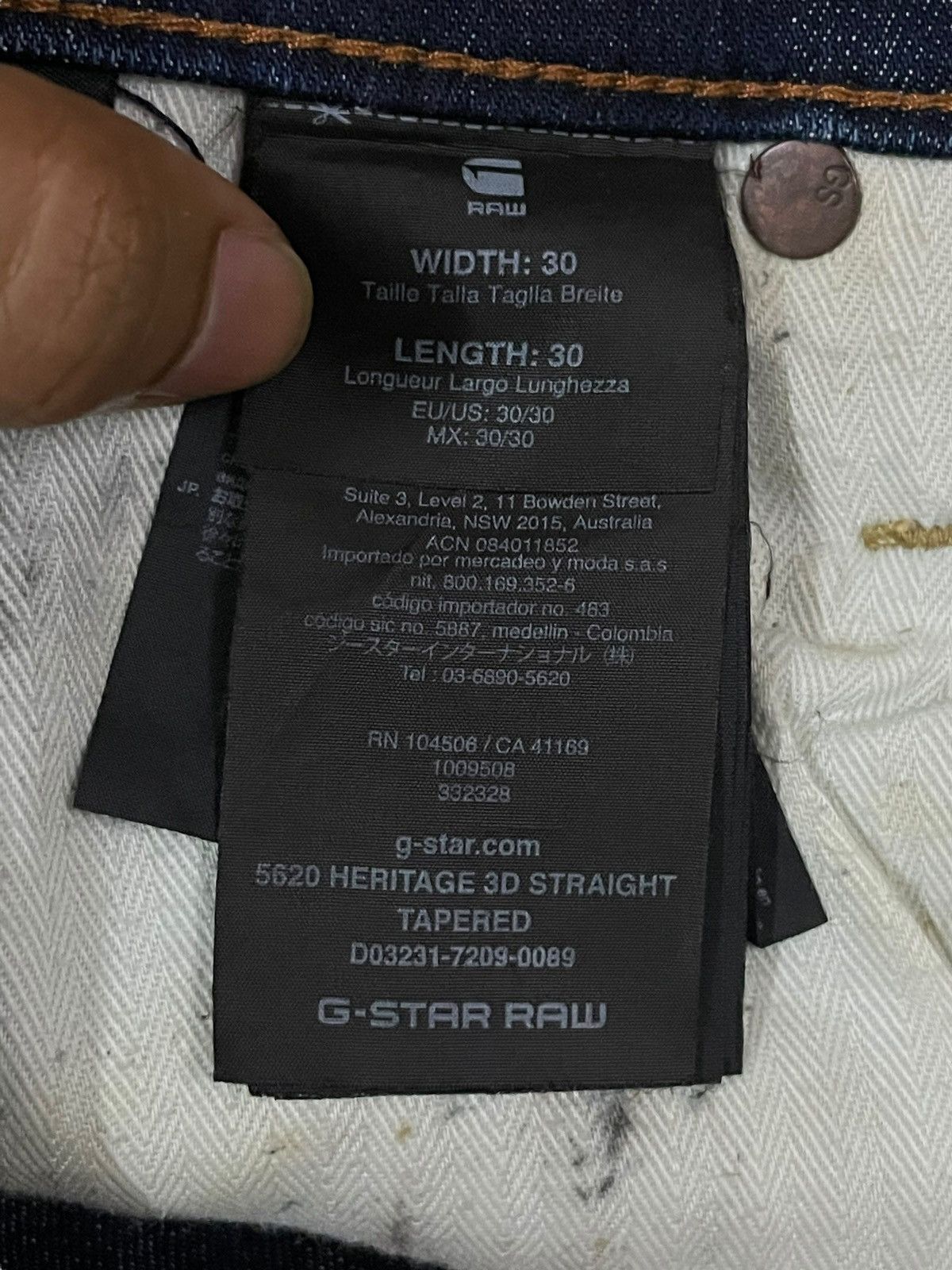 G-Star Vintage G Star Raw Double Knee Denim Pad Biker Pants Jeans Size US 33 - 15 Thumbnail