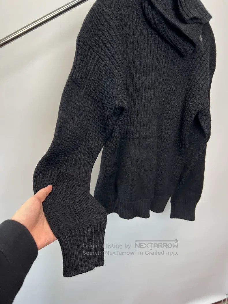 Yohji Yamamoto YOHJI YAMAMOTO Wool knit special button-up collar sweater Size US L / EU 52-54 / 3 - 7 Thumbnail