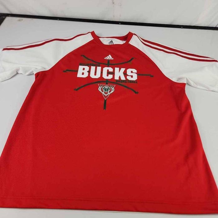 Adidas MKE Bucks Adidas Shirt Mens Red Basketball NBA Logo S Grailed