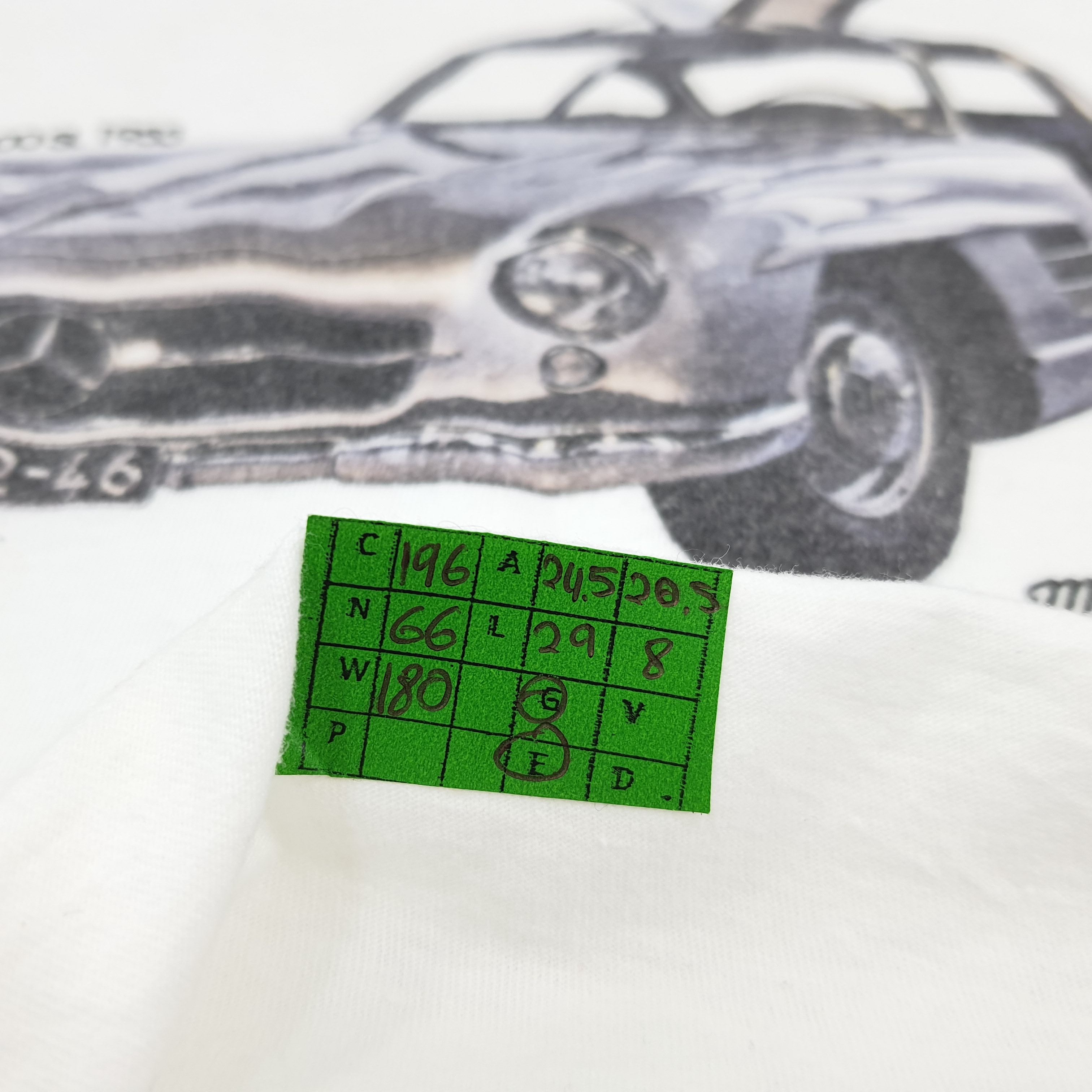 Mercedes-Benz × Vintage Vintage Mercedes Model 300 SL 1955 Tshirt C196N66 Size US XL / EU 56 / 4 - 5 Thumbnail