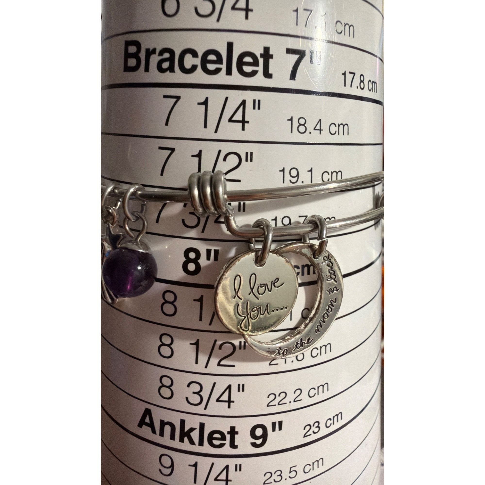 Other Silver Tone Expandable Bracelet Amethyst Bead Love to Moon B Size ONE SIZE - 5 Thumbnail