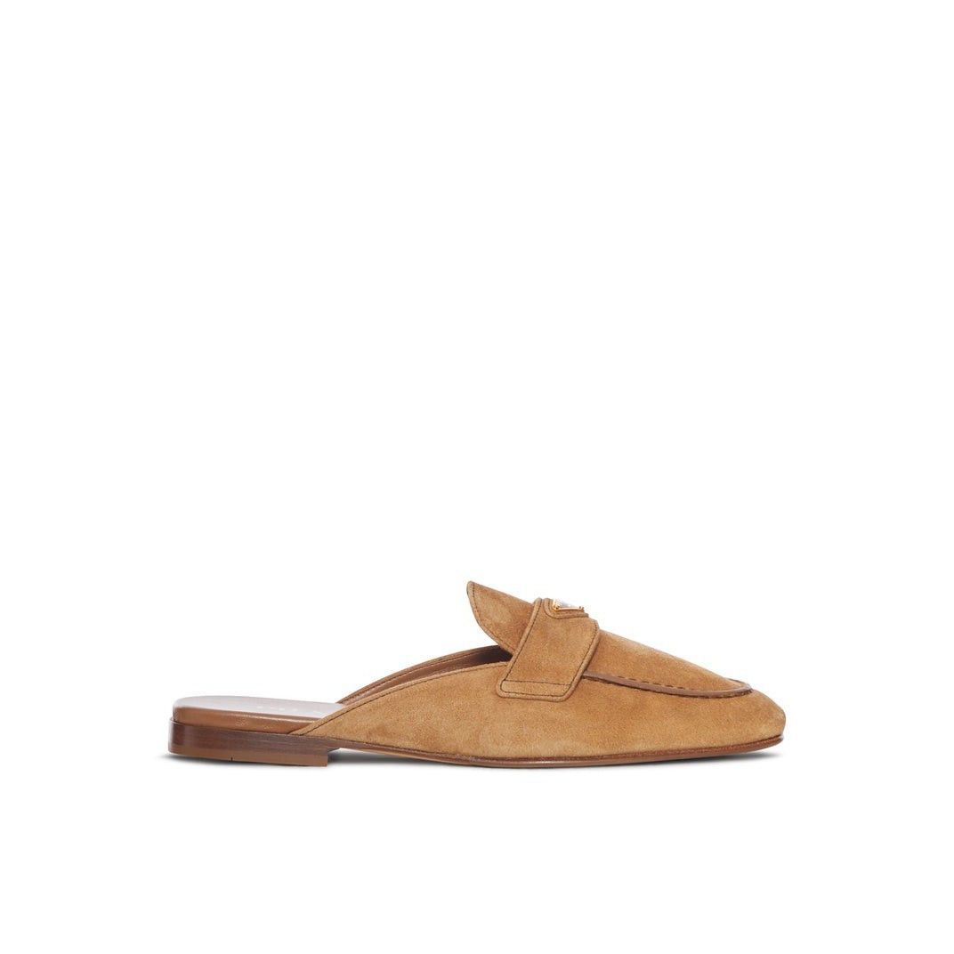 PRADA $1170 Cinnamon Suede Slippers New & Authentic (Women's
